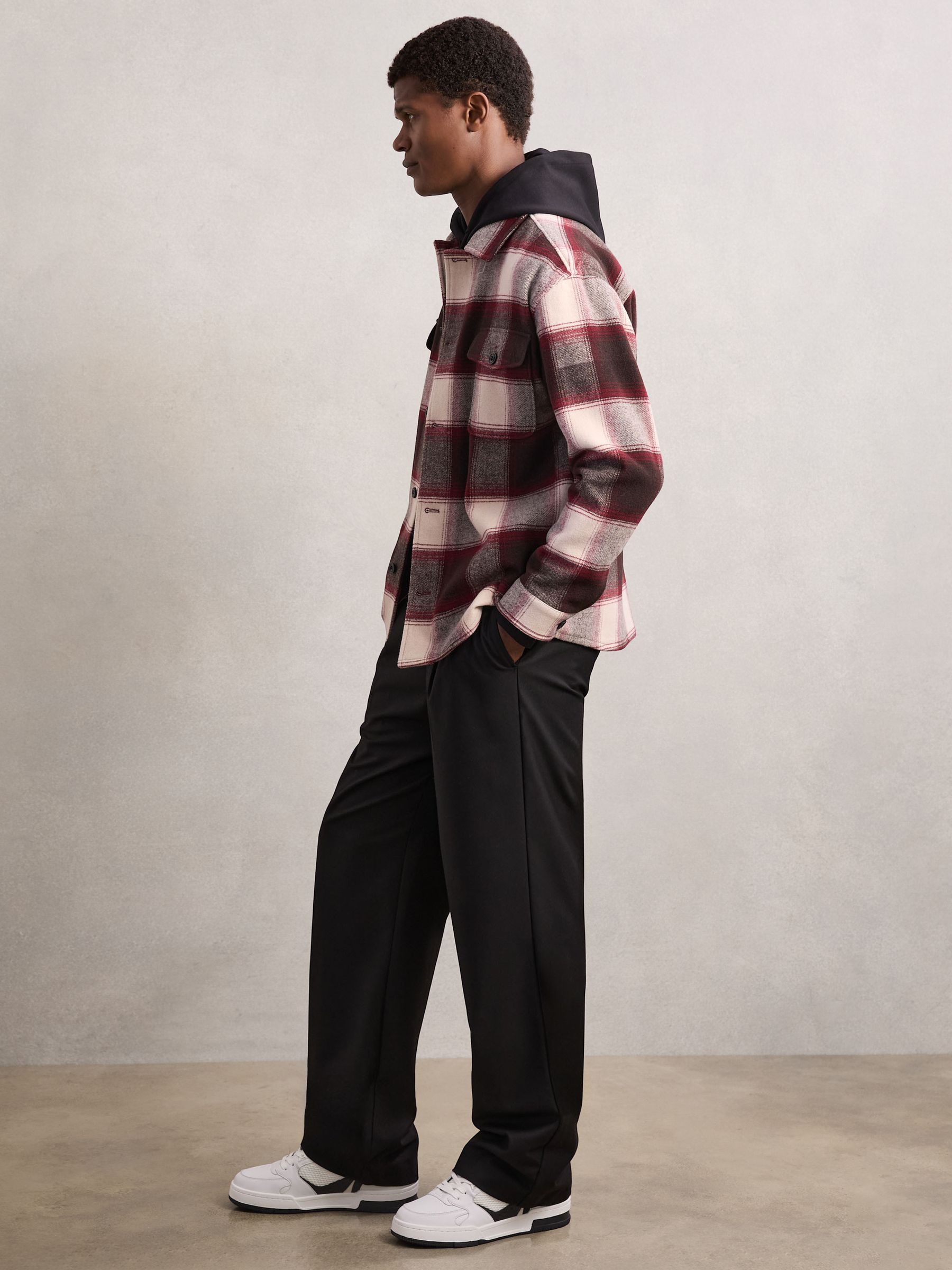 Bonded-Leather Mid-Top Skater Trainers in White/Black