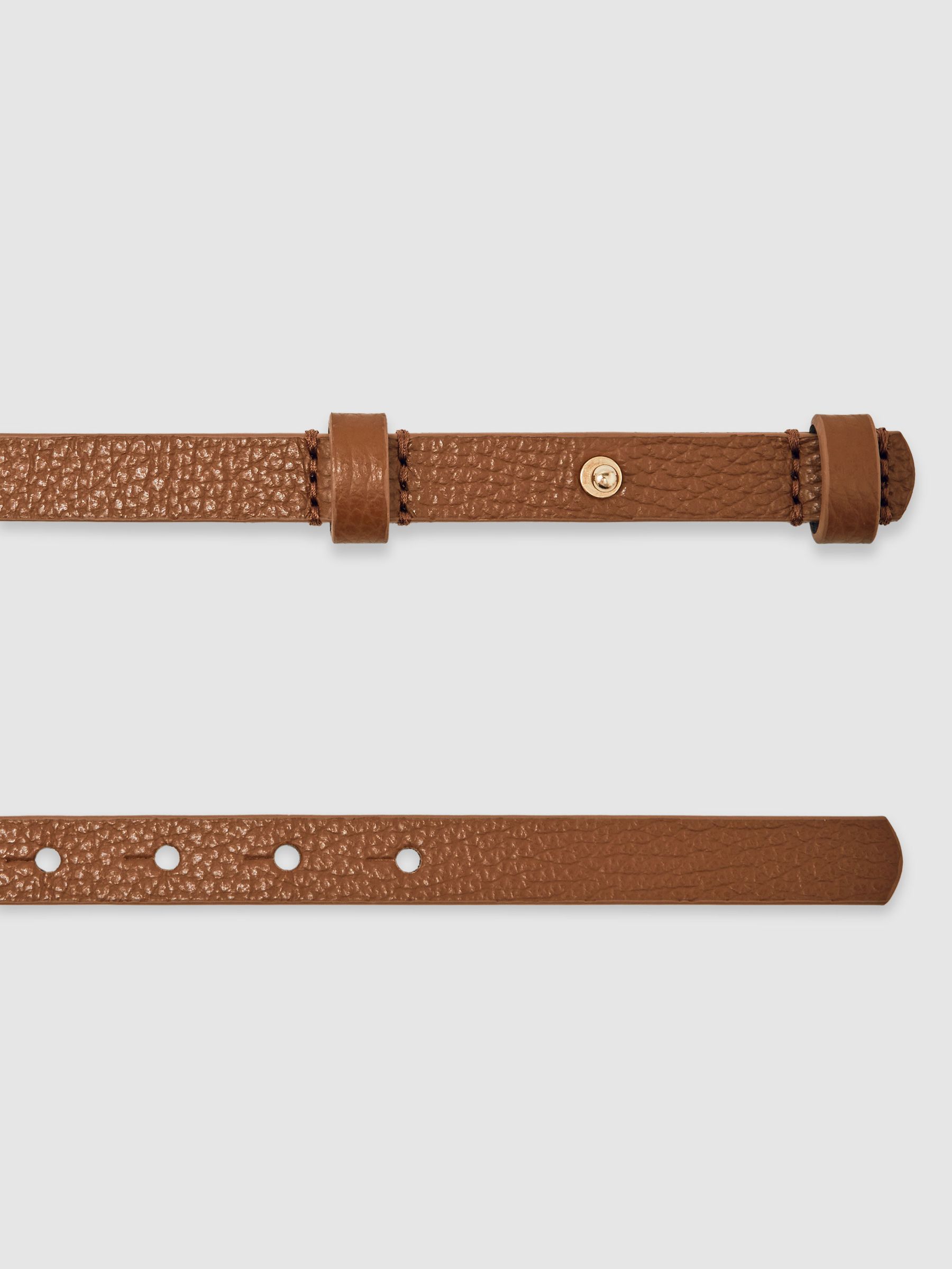 Girls Leather H-Link Belt in Tan