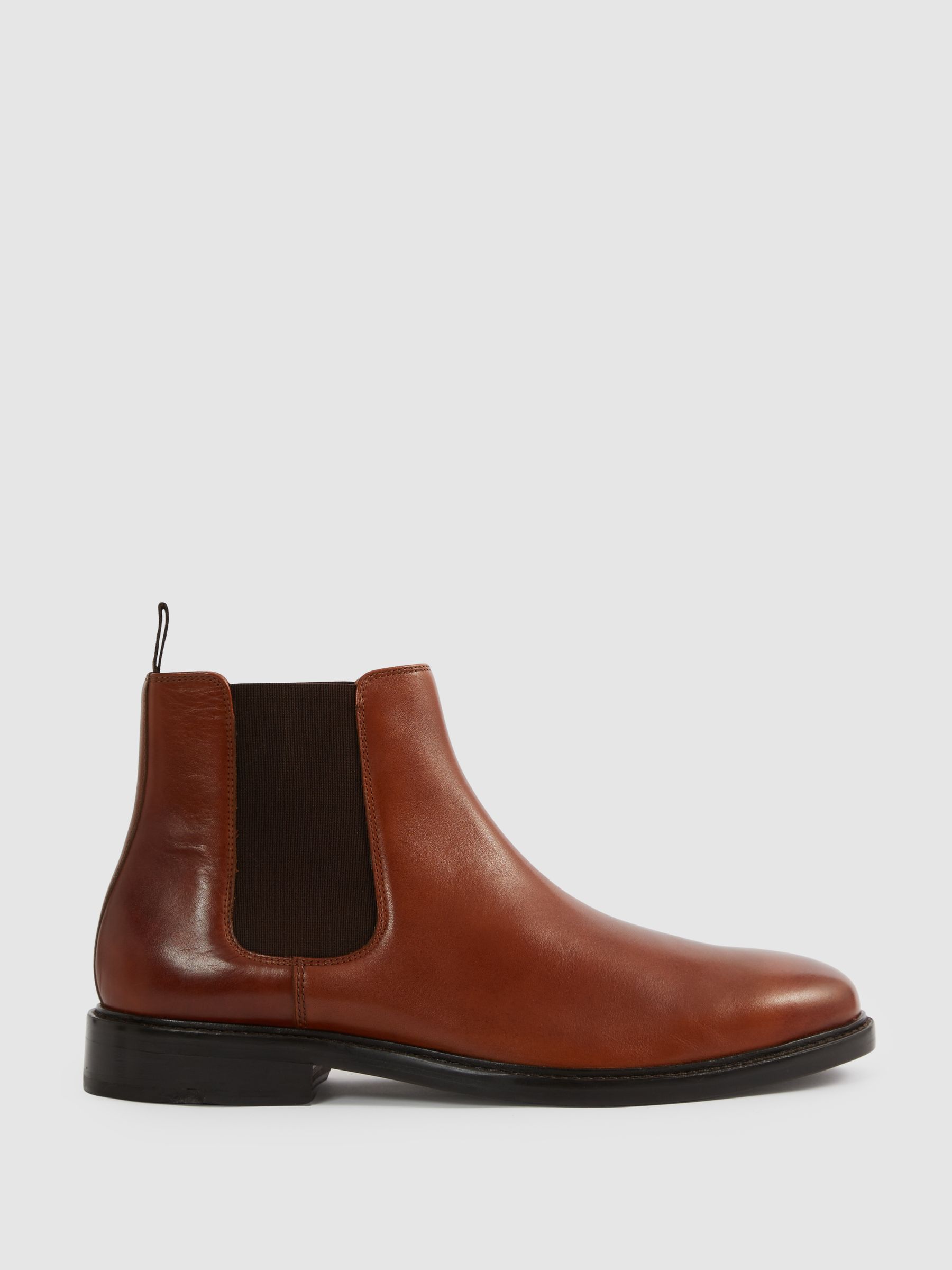 Leather Chelsea Boots in Light Tan
