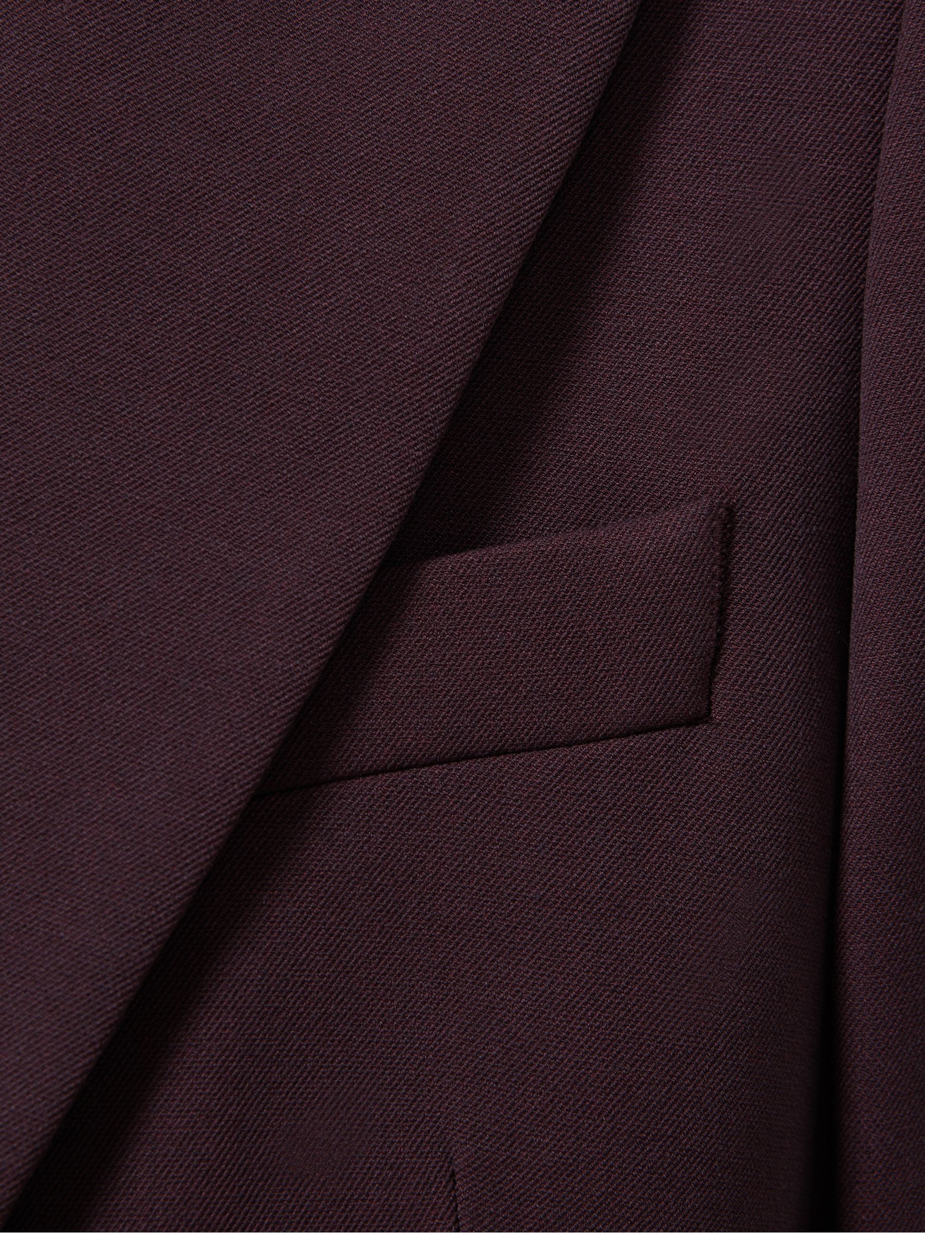 Tailored Single Breasted Suit Blazer in Berry
