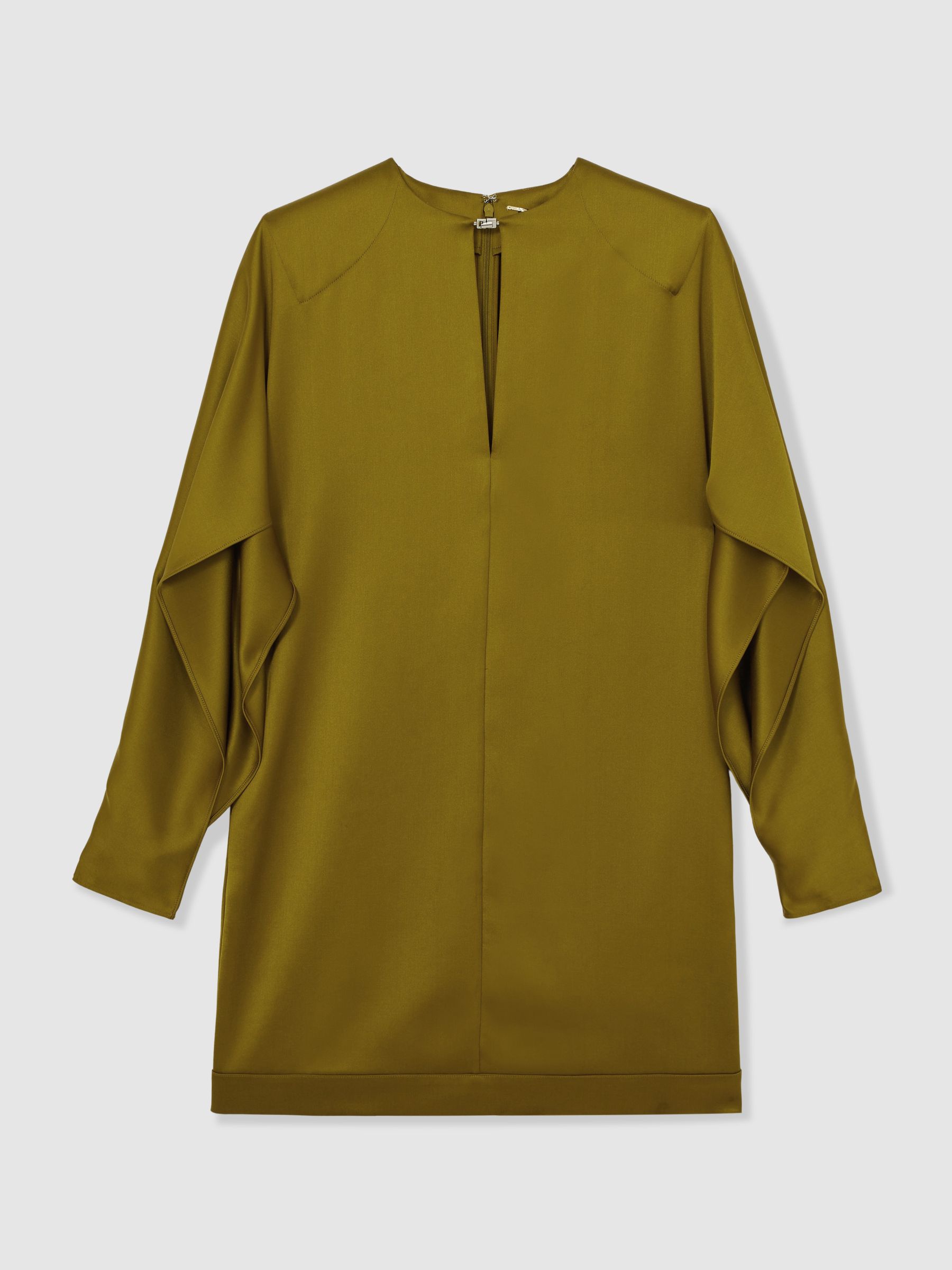 Atelier Satin Turn-Lock Mini Dress in Green