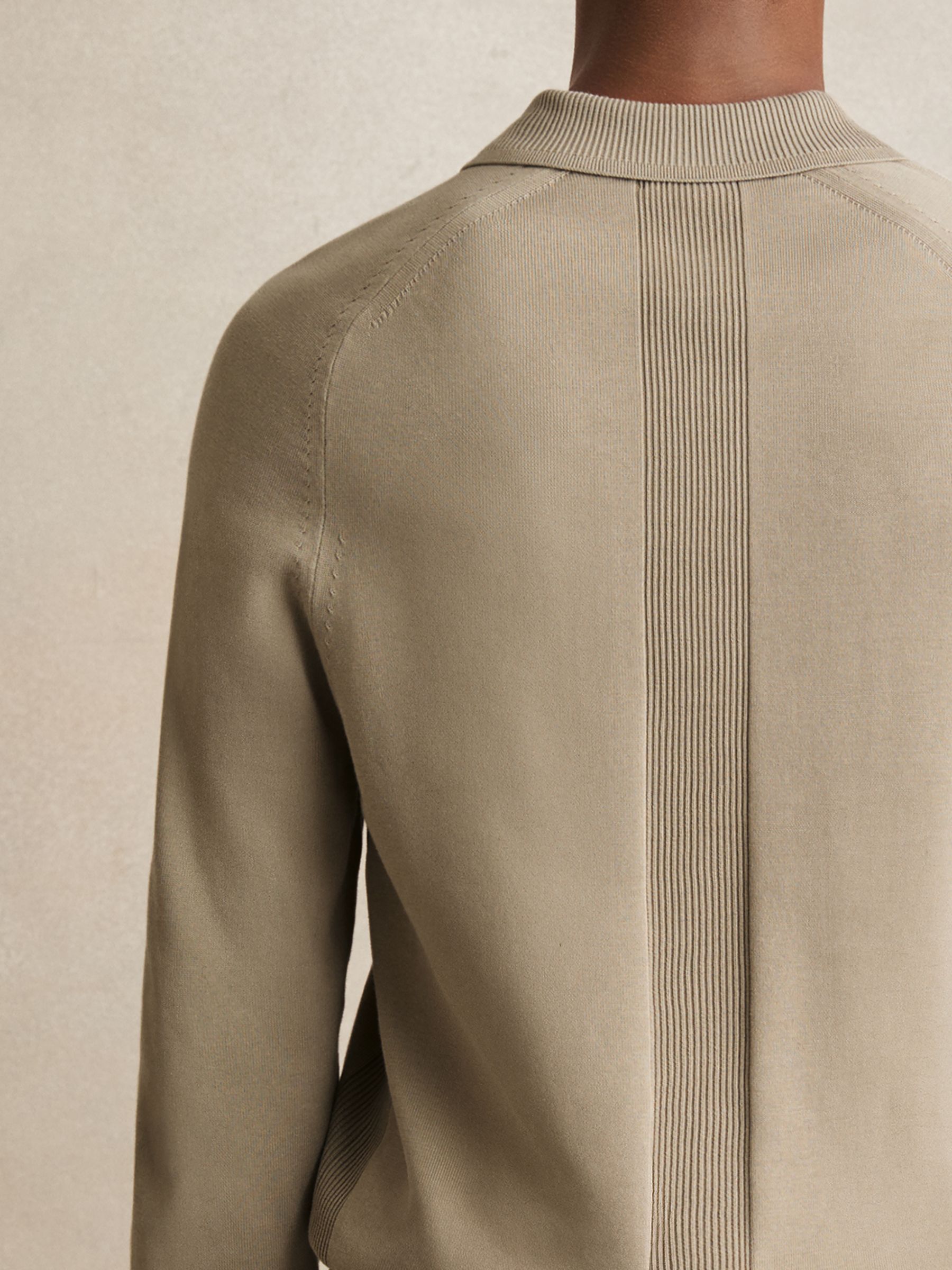 Cotton Concealed-Placket Polo Shirt in Light Sage Green