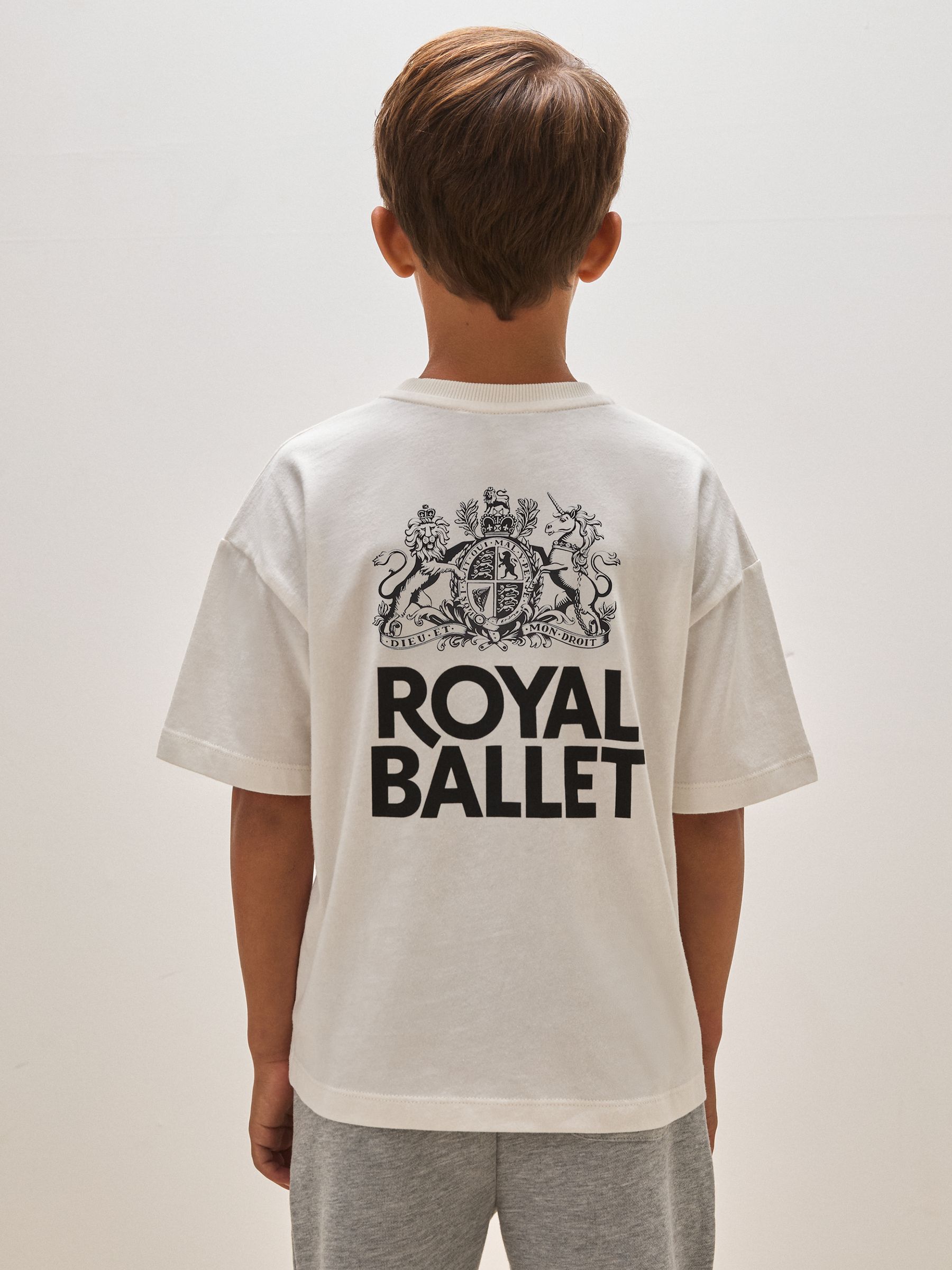 3-9 yrs Reiss | Royal Ballet Logo Unisex Fit T-Shirt in White
