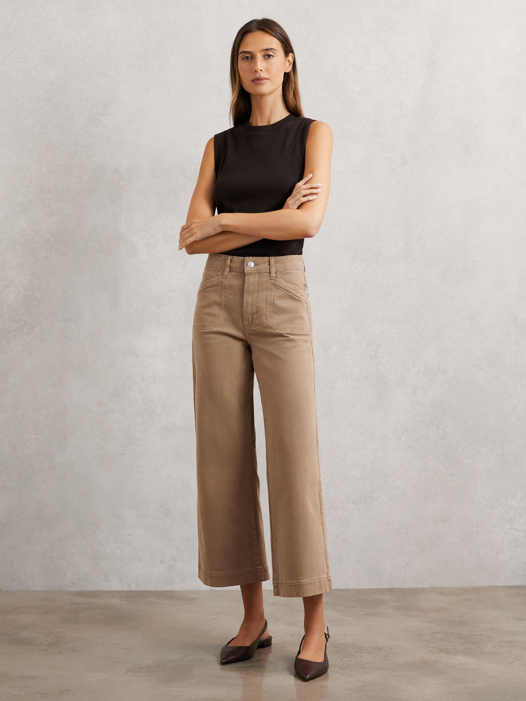 Paige Anessa Curved Jeans in Light Brown