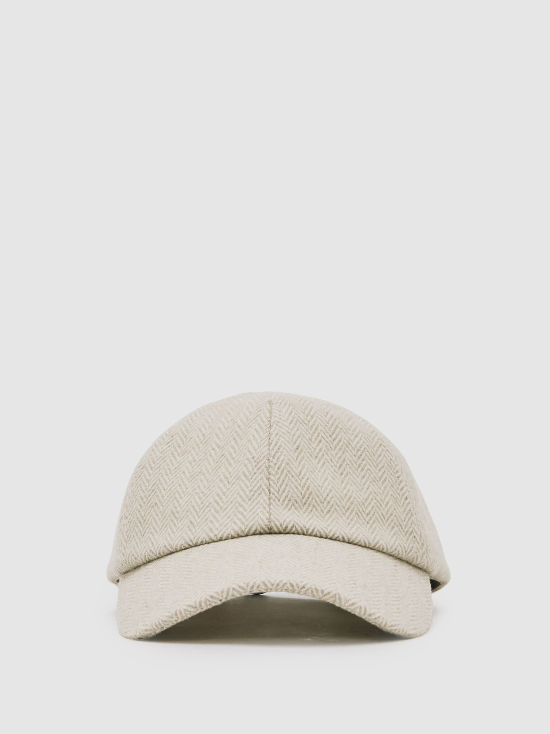 Herringbone Cap with Wool in Oatmeal