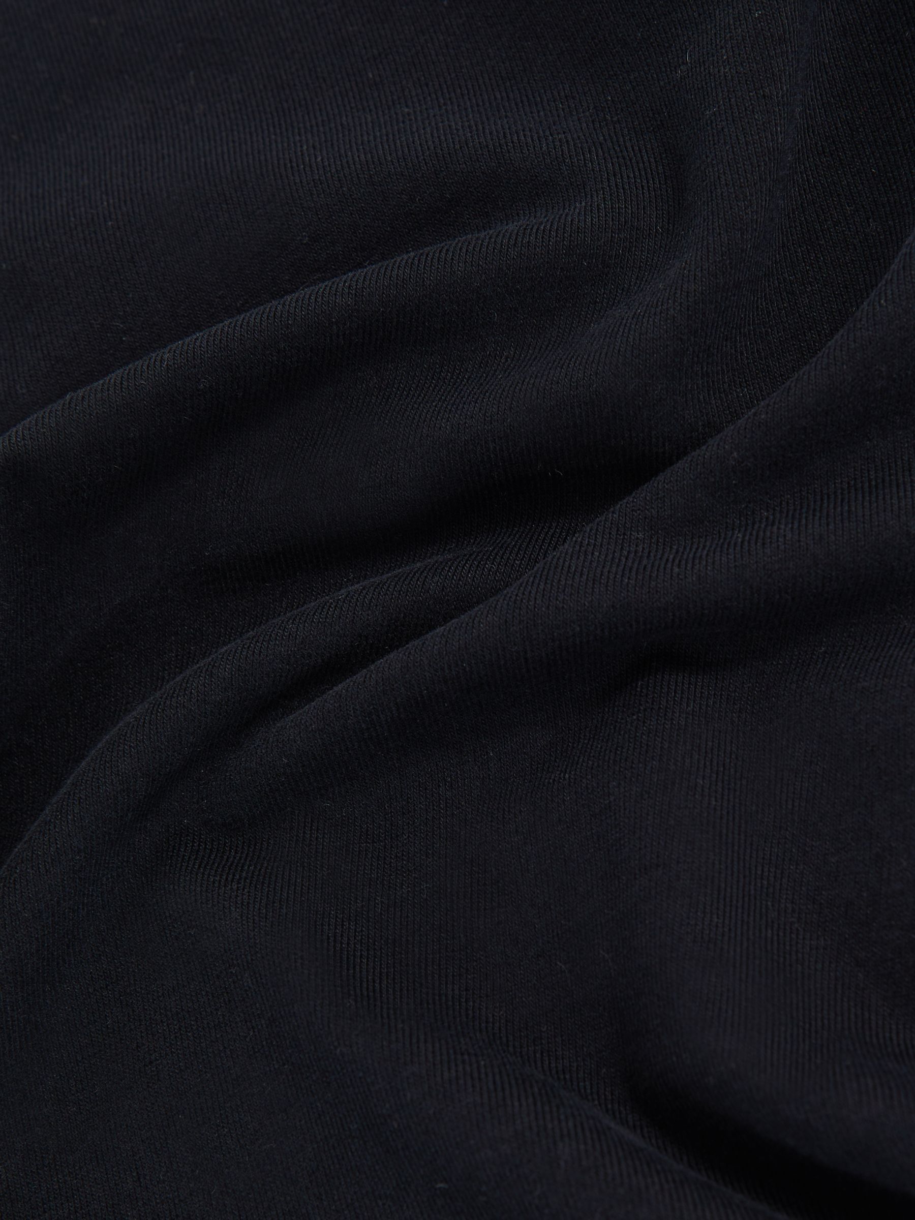 Cotton Crew-Neck Long-Sleeve T-Shirt With Stretch in Black