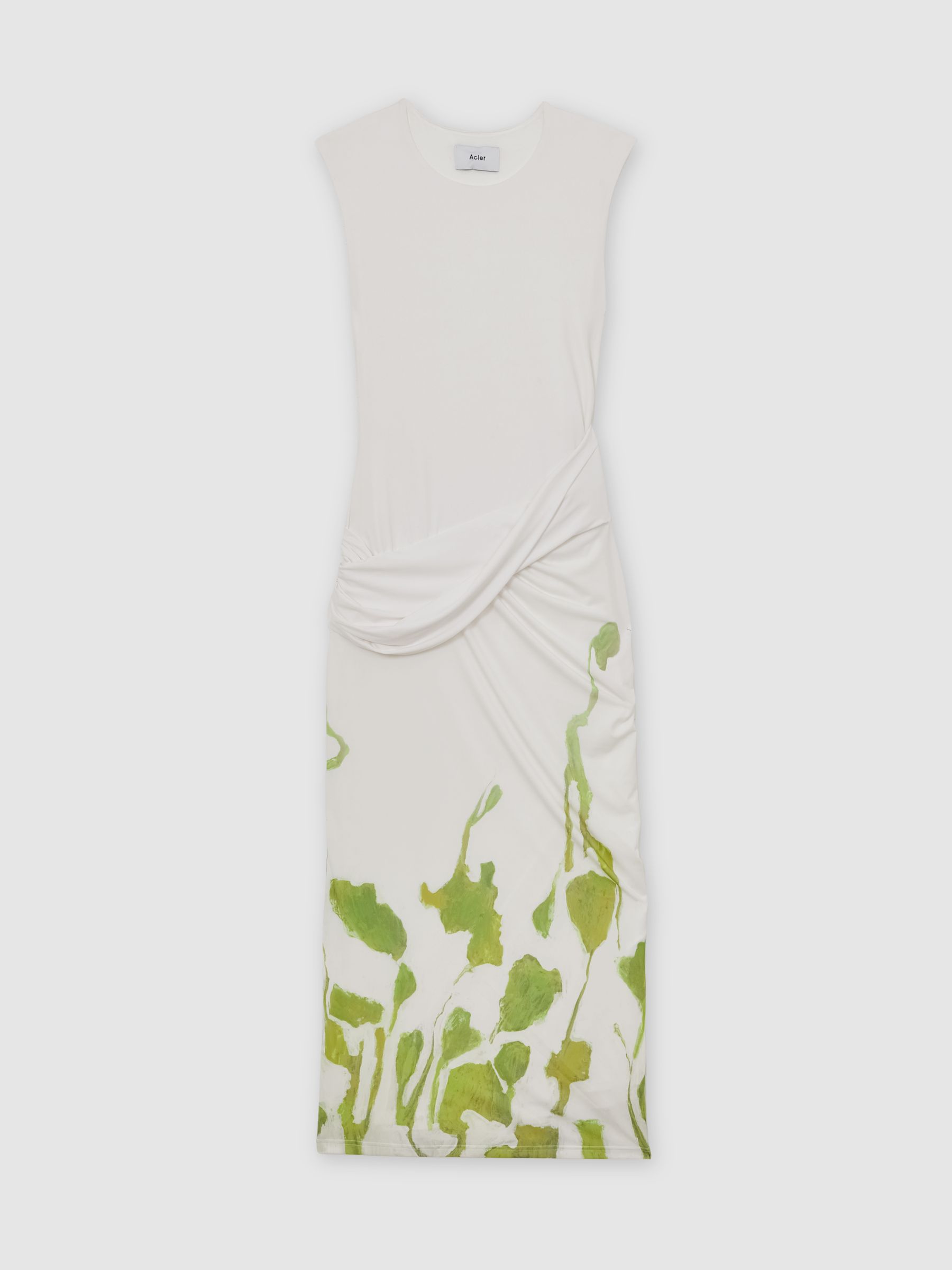 Acler Floral-Print Jersey Midi Dress in Ivory Print