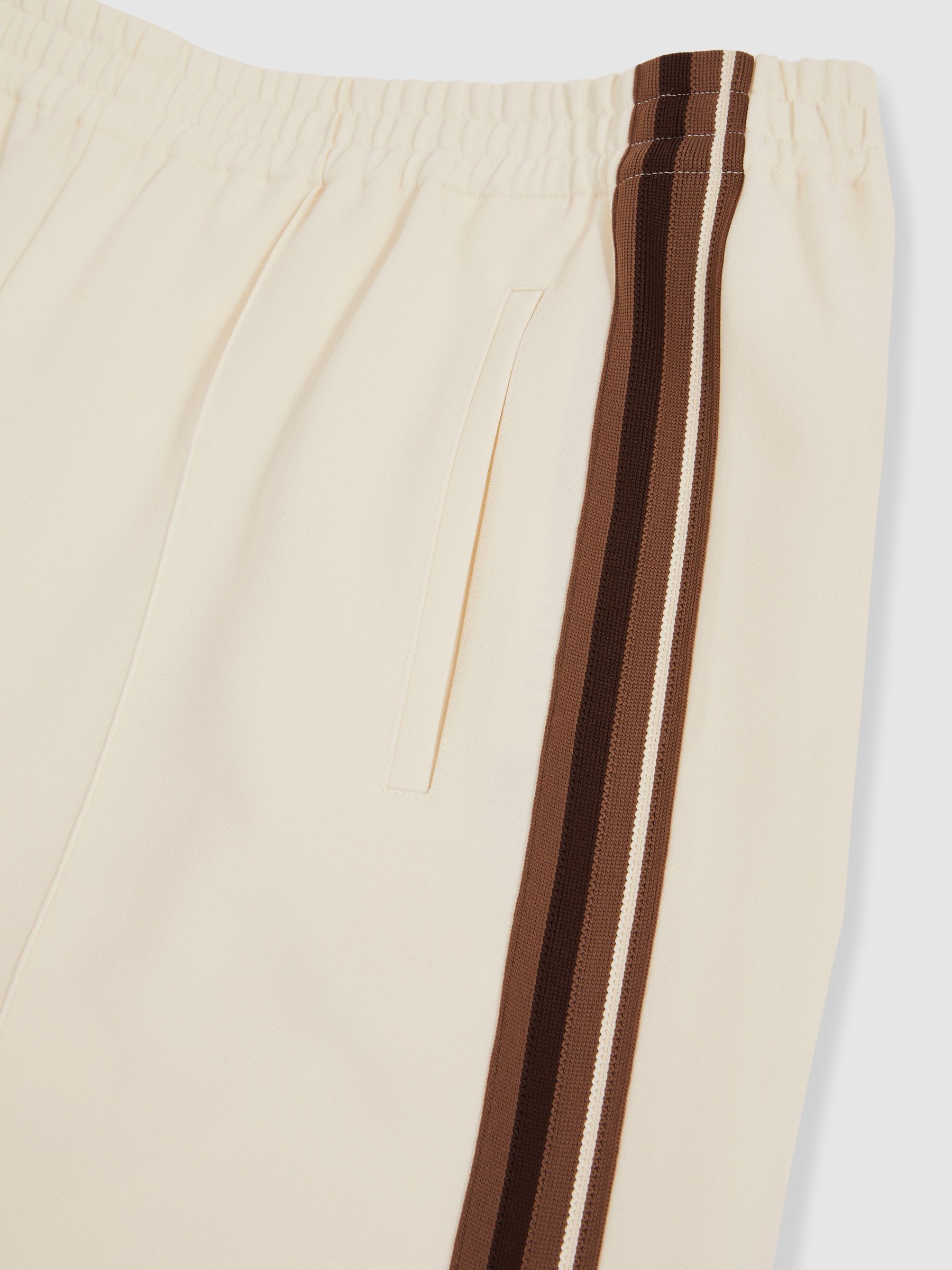 Petite Side-Stripe Wide-Leg Trousers in Cream