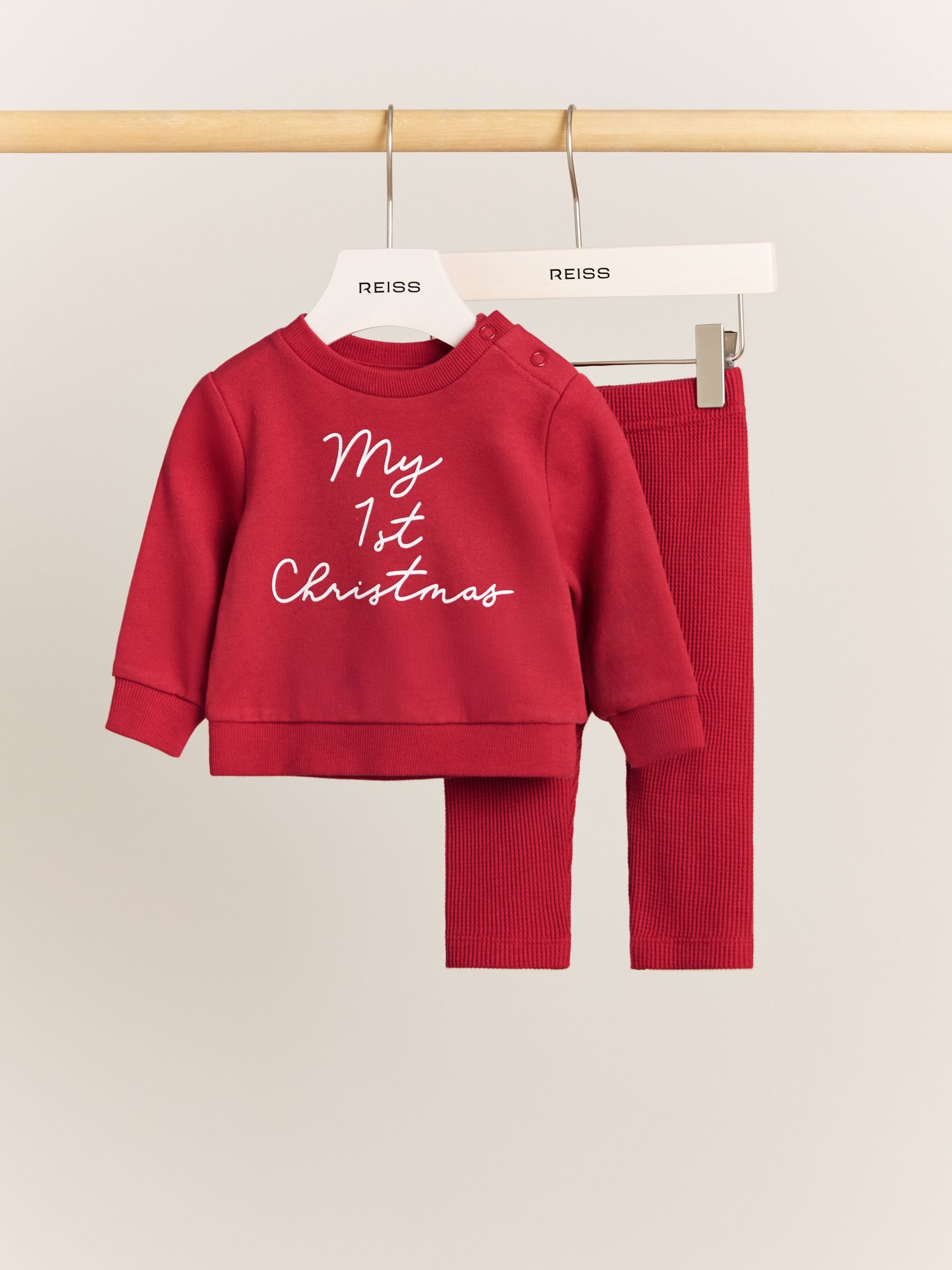 Christmas Sweatshirt and Leggings Set in Red