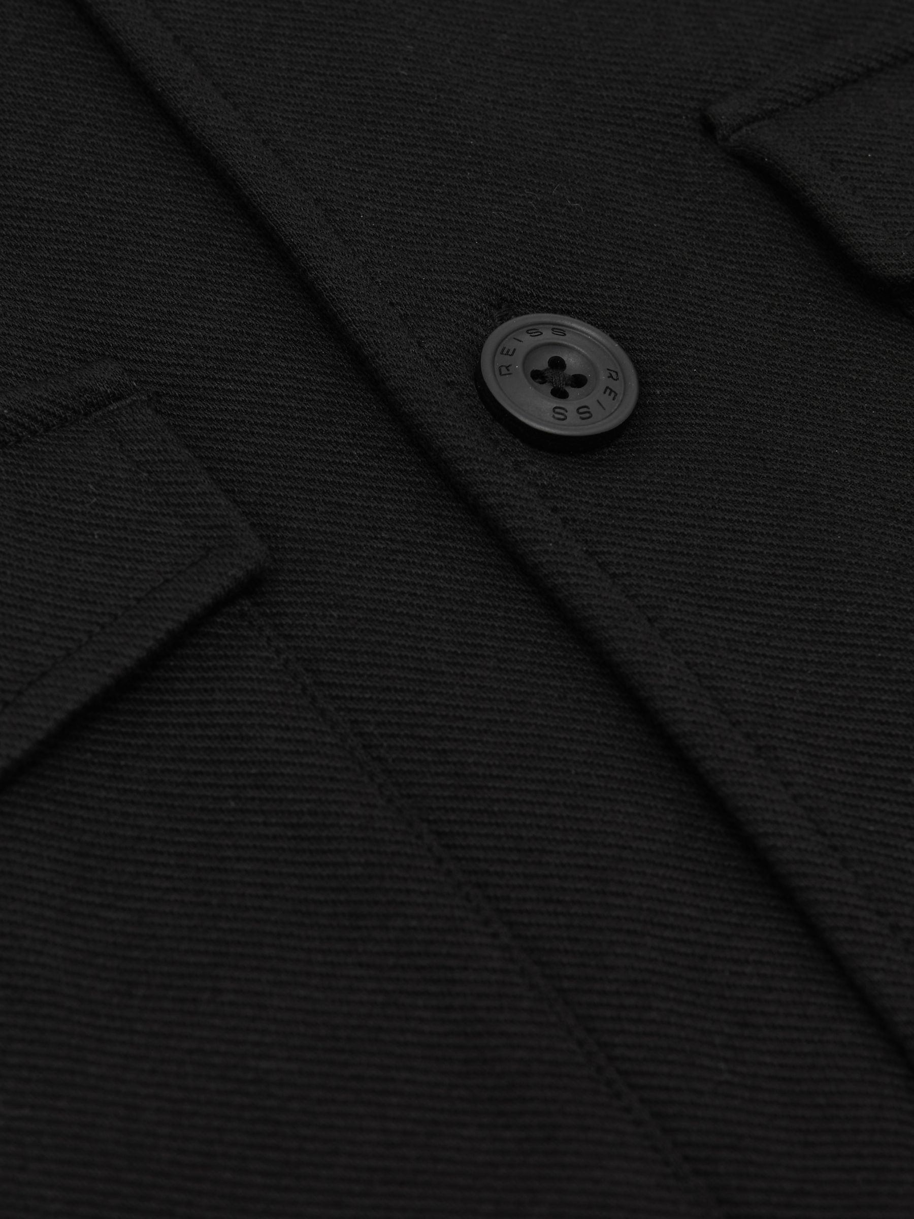 Twill Twin-Pocket Overshirt in Black