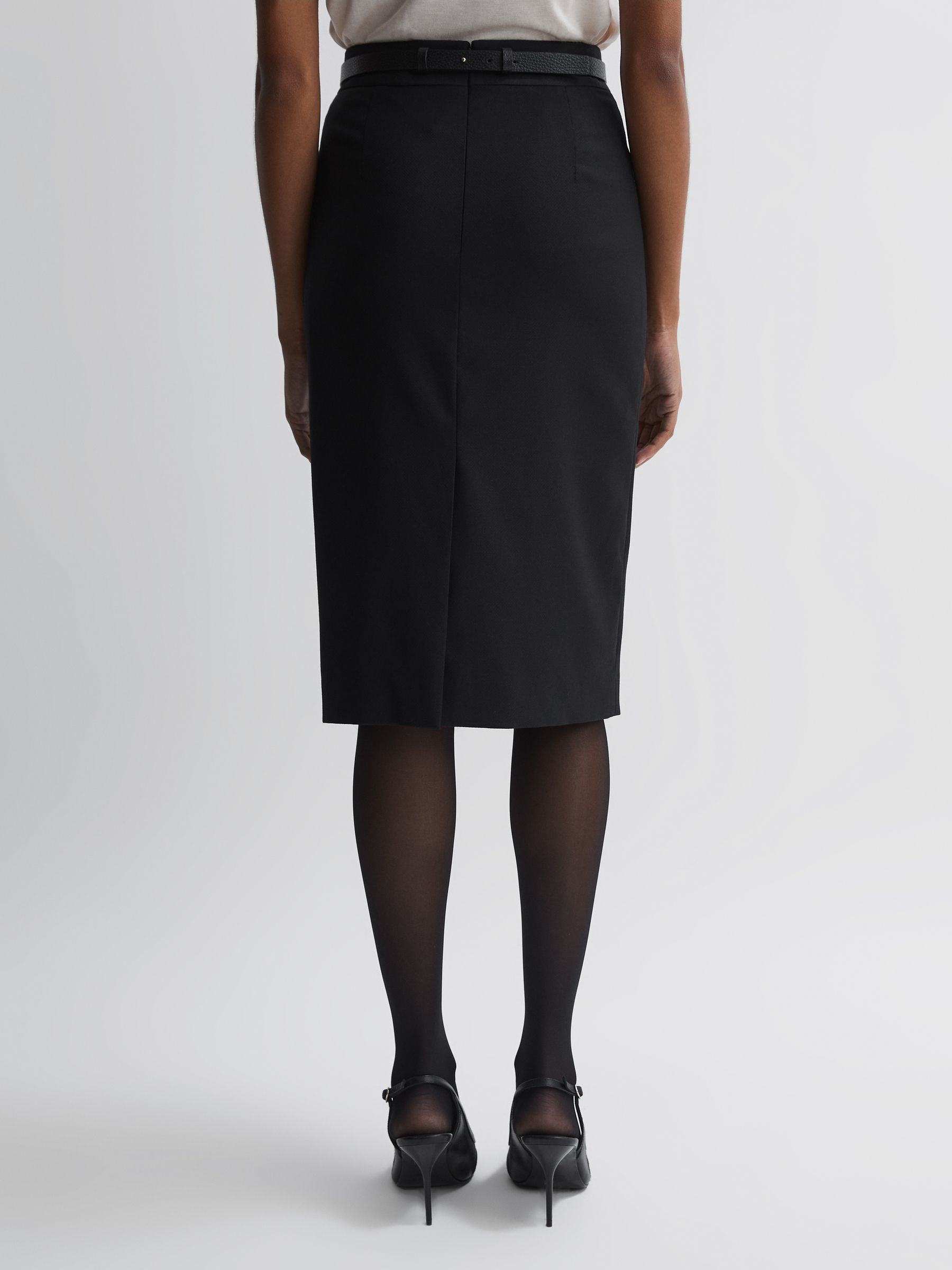 Tailored Pencil Skirt in Black