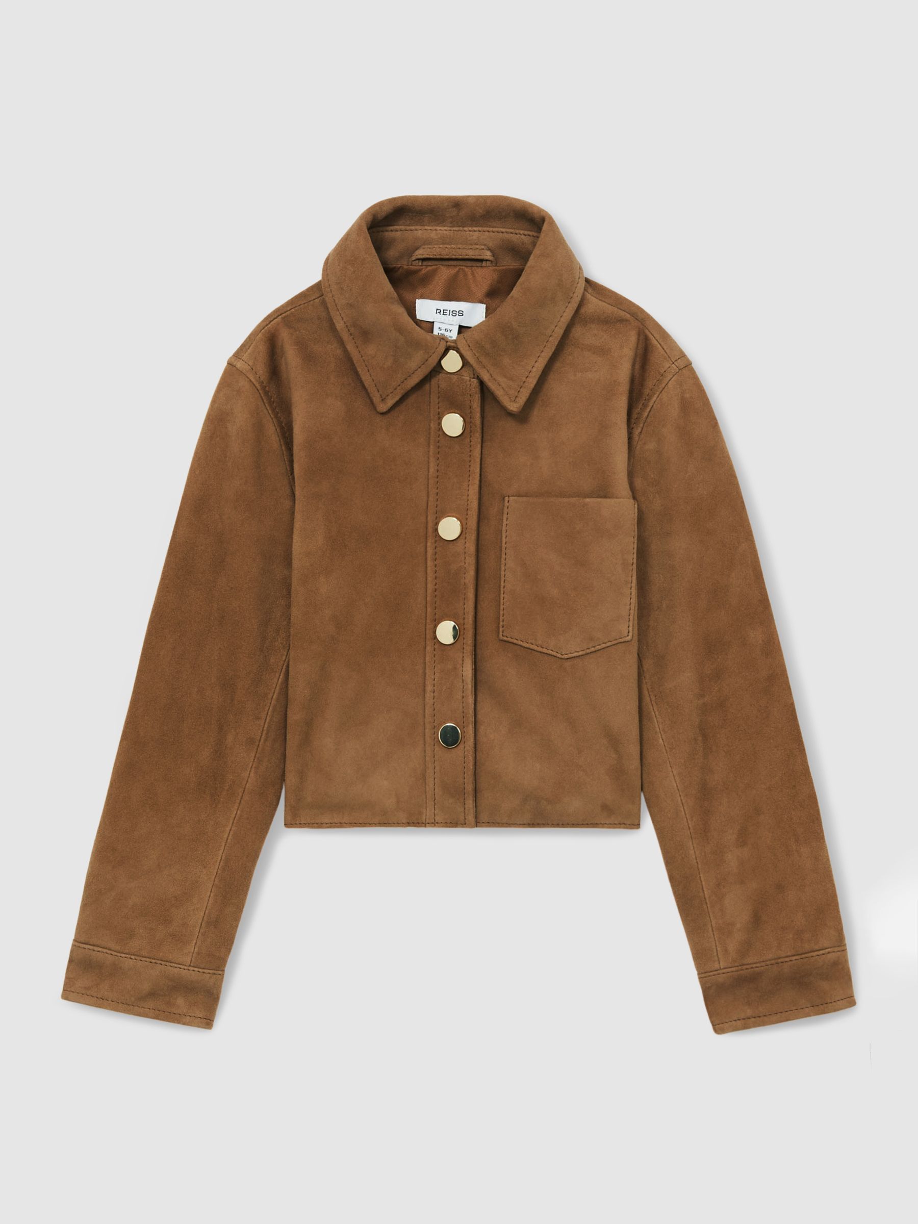 9-13 yrs Suede Cropped Jacket in Tan