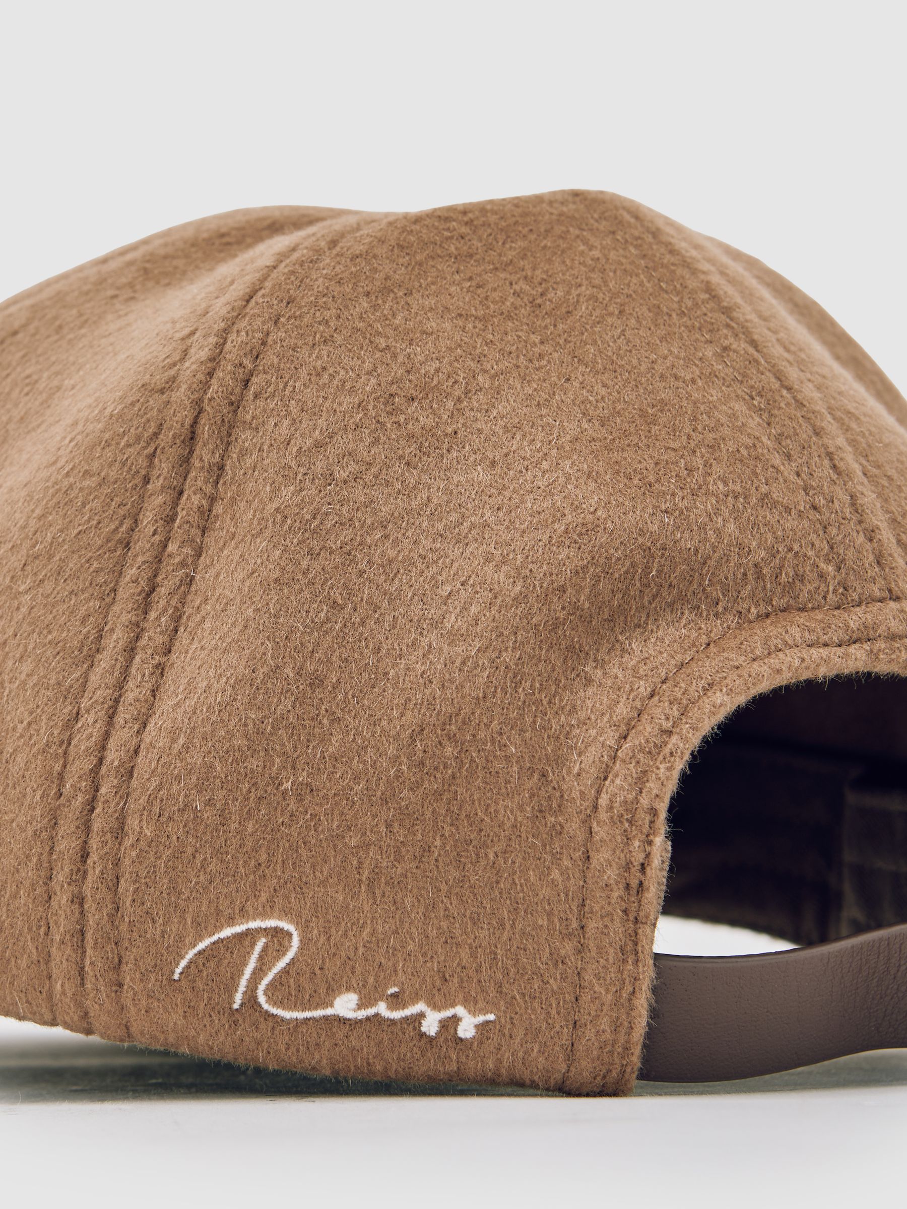 Wool-Blend Baseball Cap in Light Brown