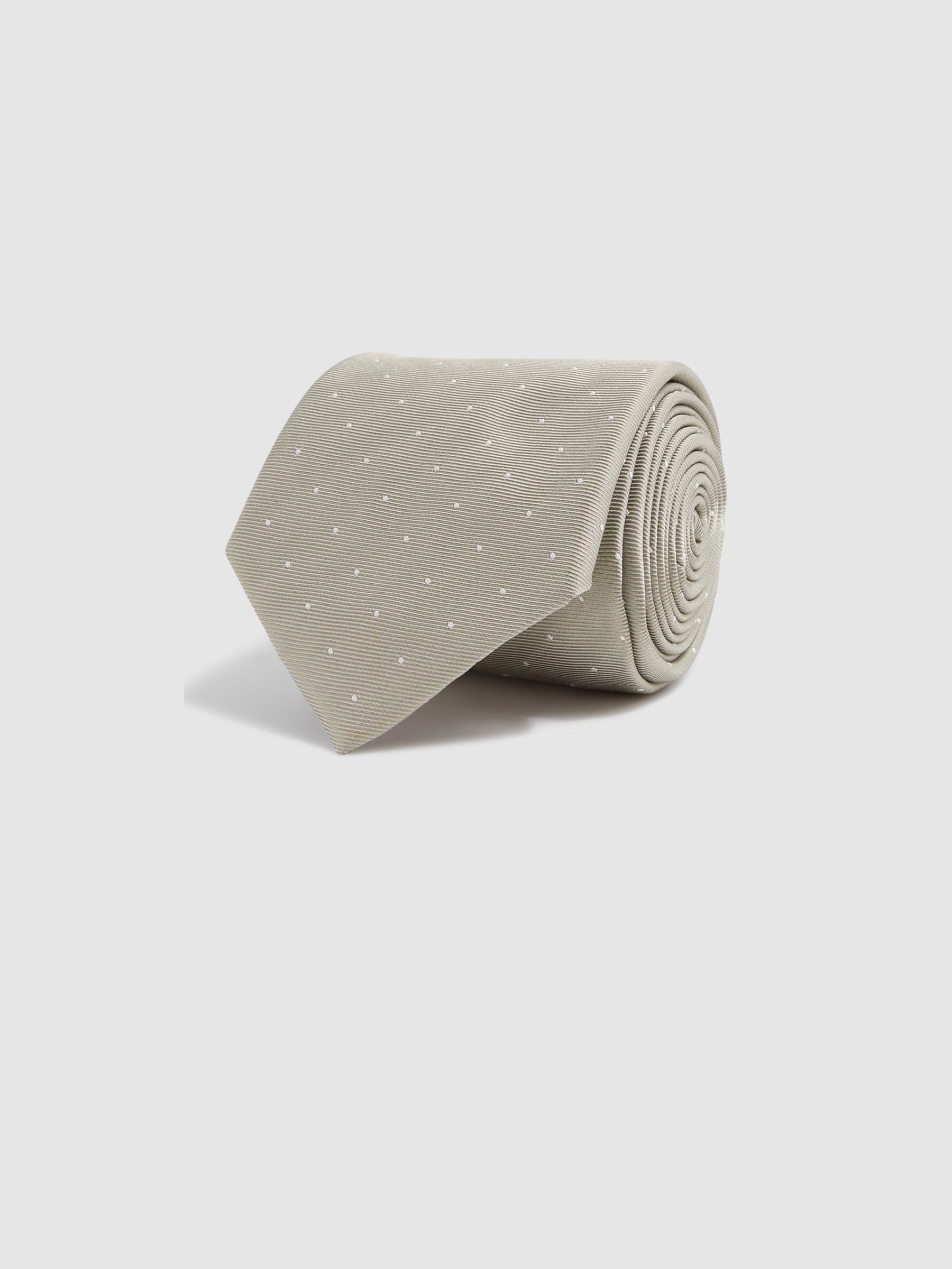Polka Dot Silk Tie in Champagne