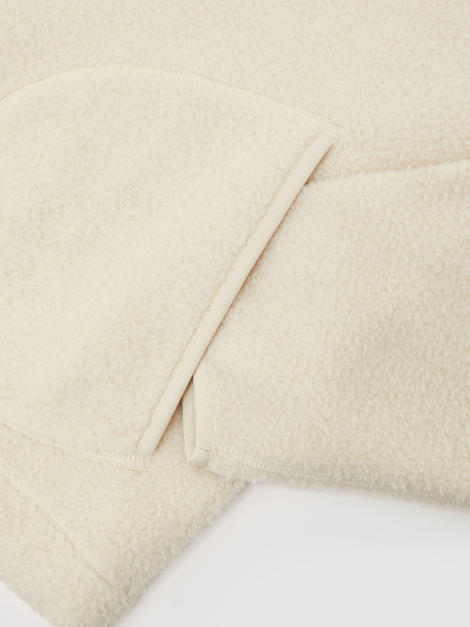 Fleece Zip-Through Jacket in Ecru