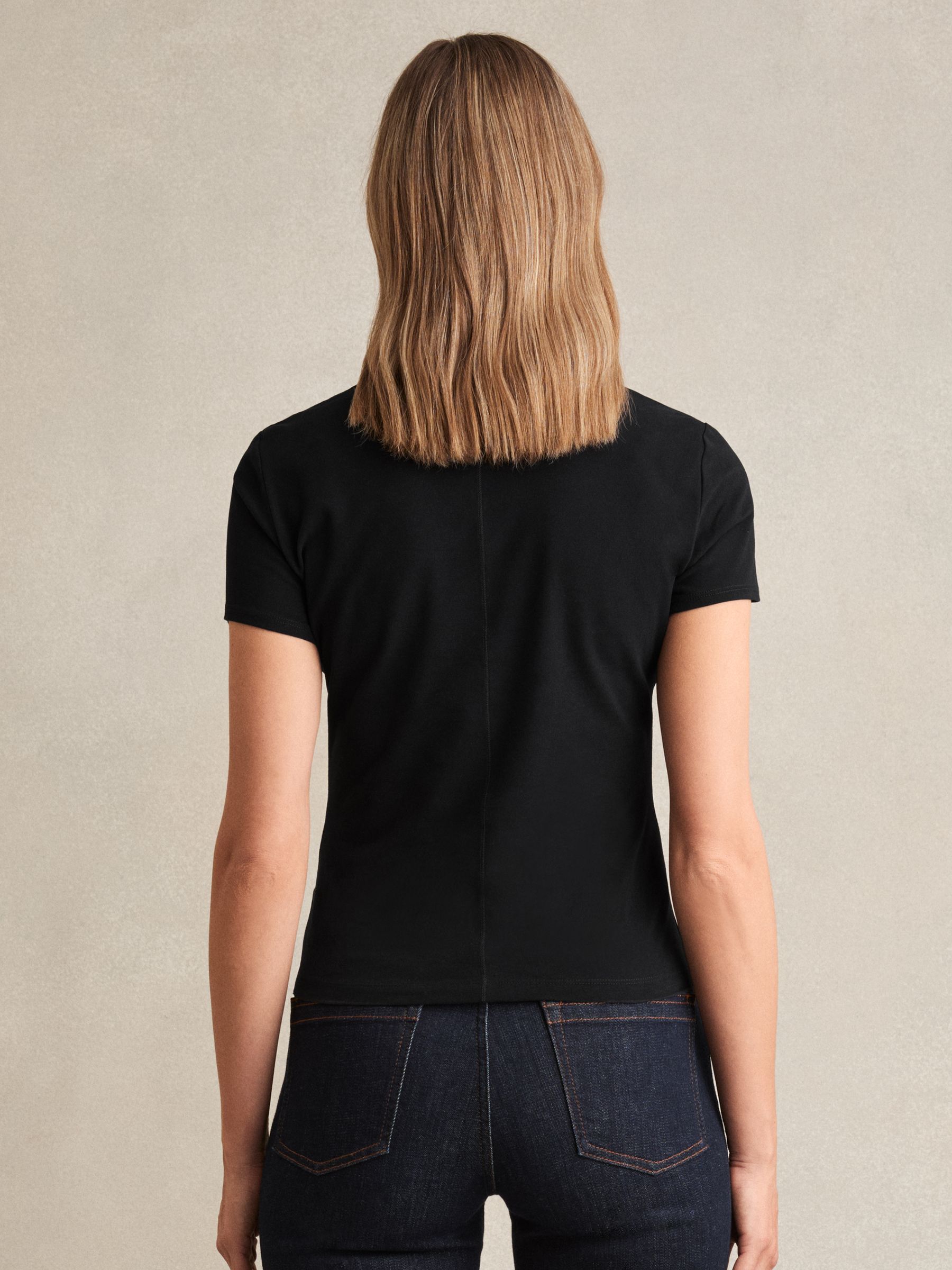 Stretch-Cotton Crew-Neck T-Shirt in Black