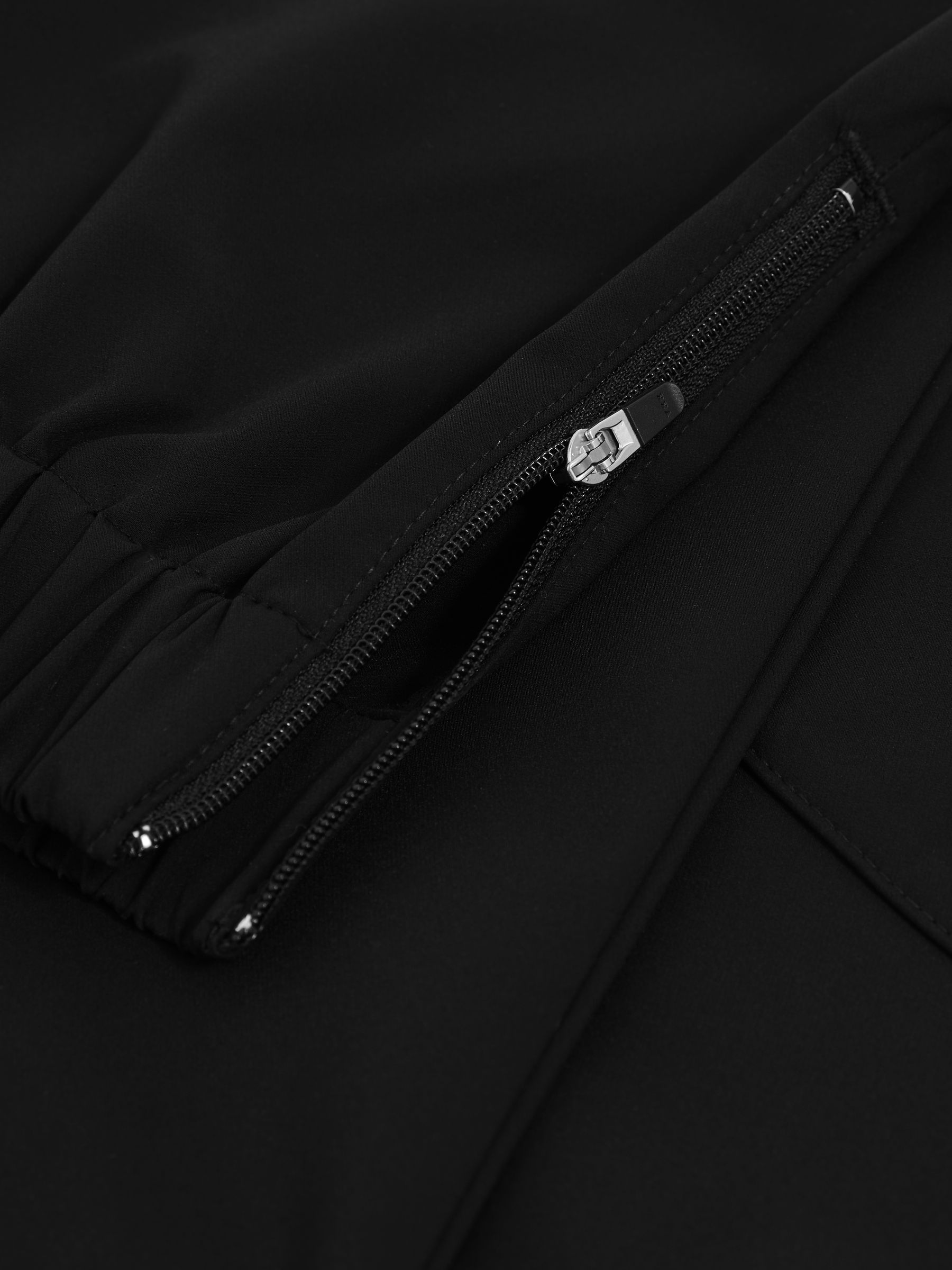 Stretch-Nylon Cuff Trousers in Black