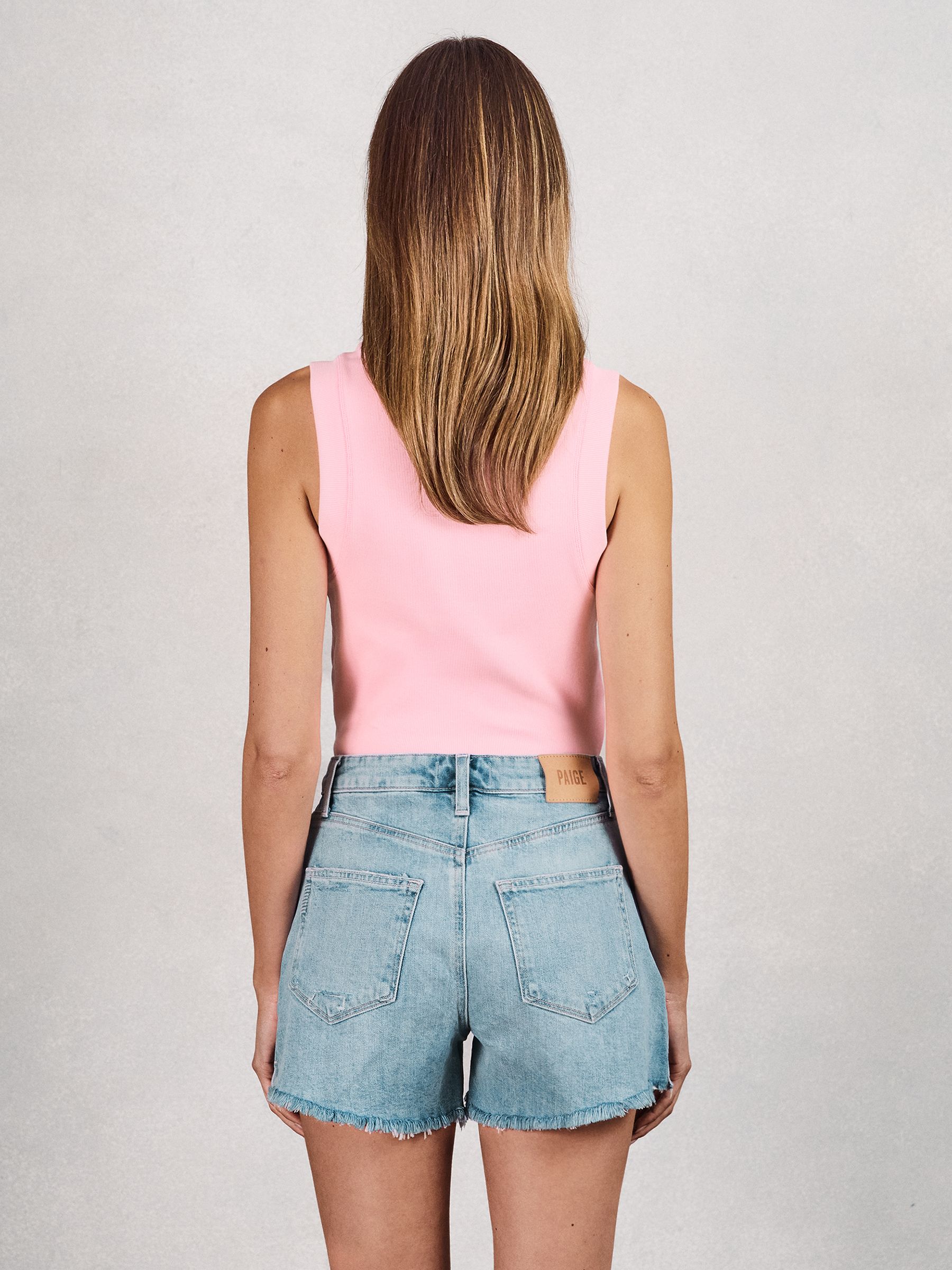 Paige Raw Hem Shorts in Light Blue