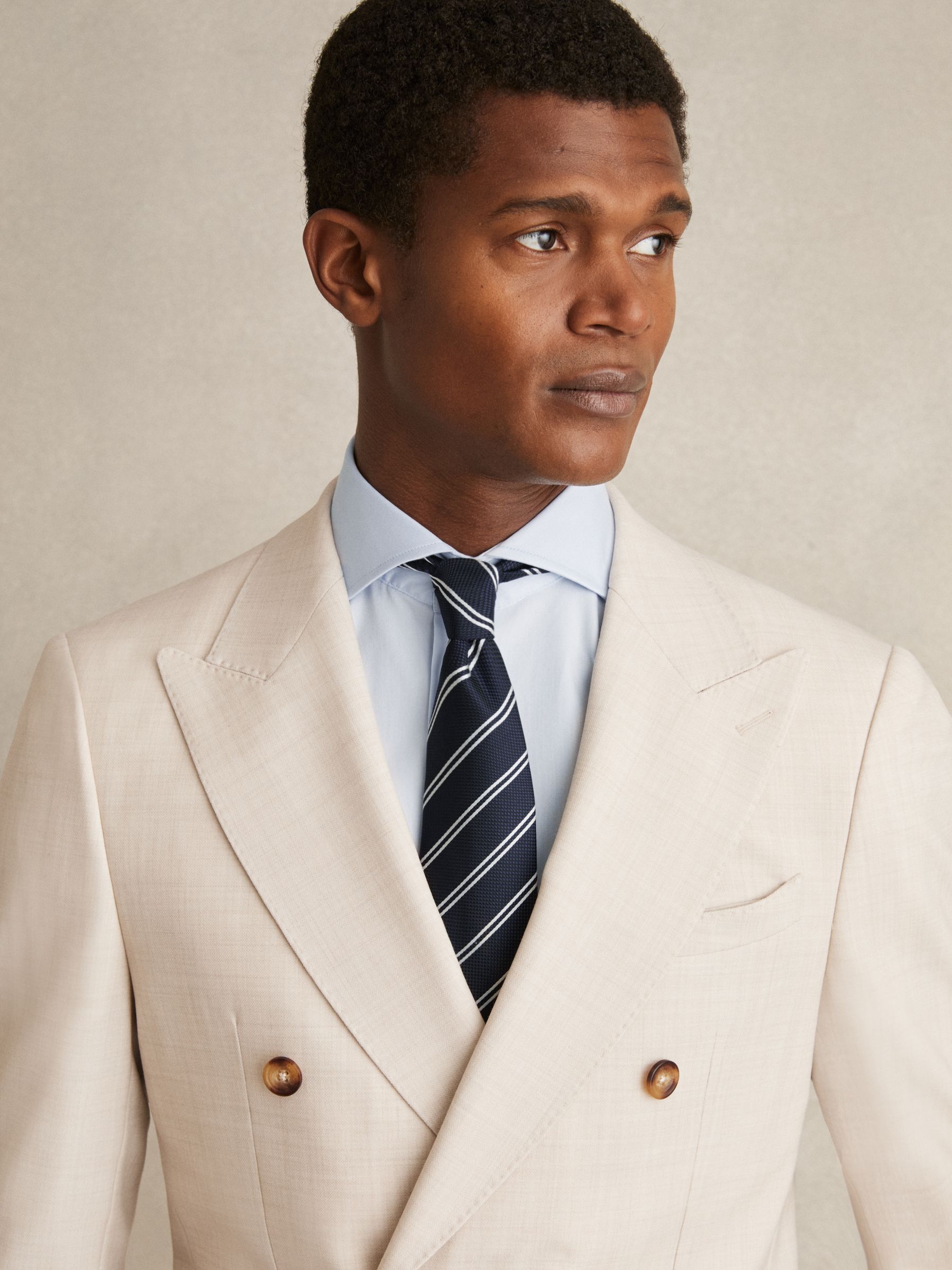 Slim Fit Two-Fold Cotton Shirt in Soft Blue