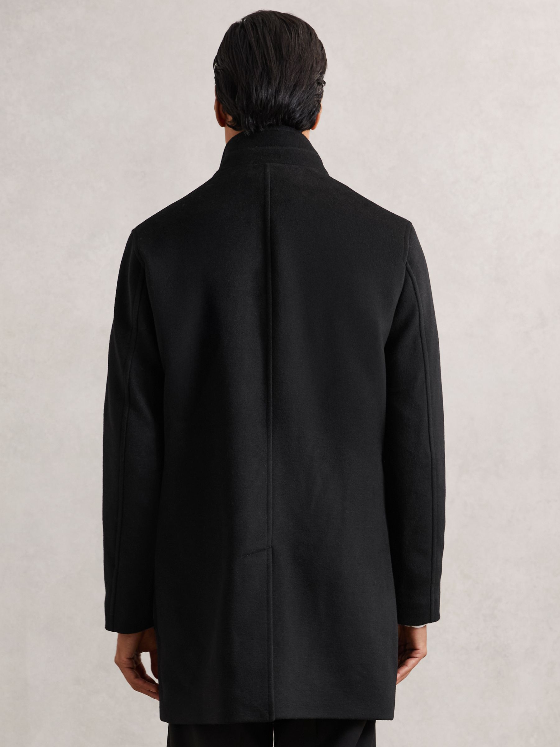 Wool-Blend Gilet-Insert Coat in Black