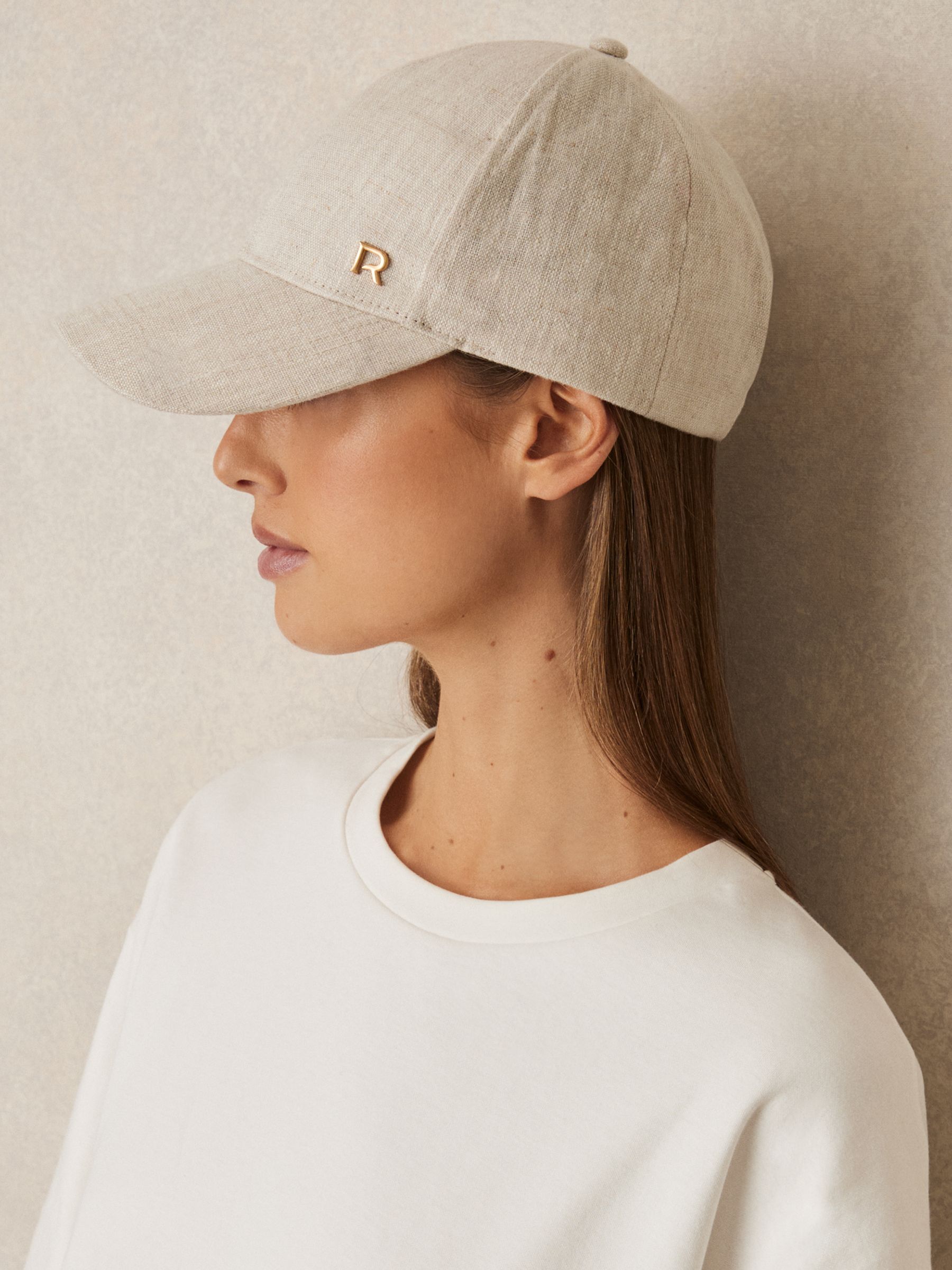 Linen Logo Baseball Cap in Neutral