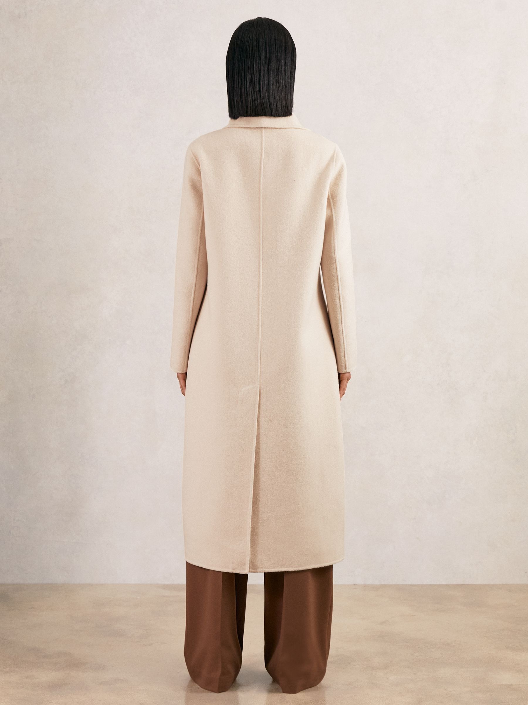 Petite Wool-Blend Scarf Blindseam Coat in Cream