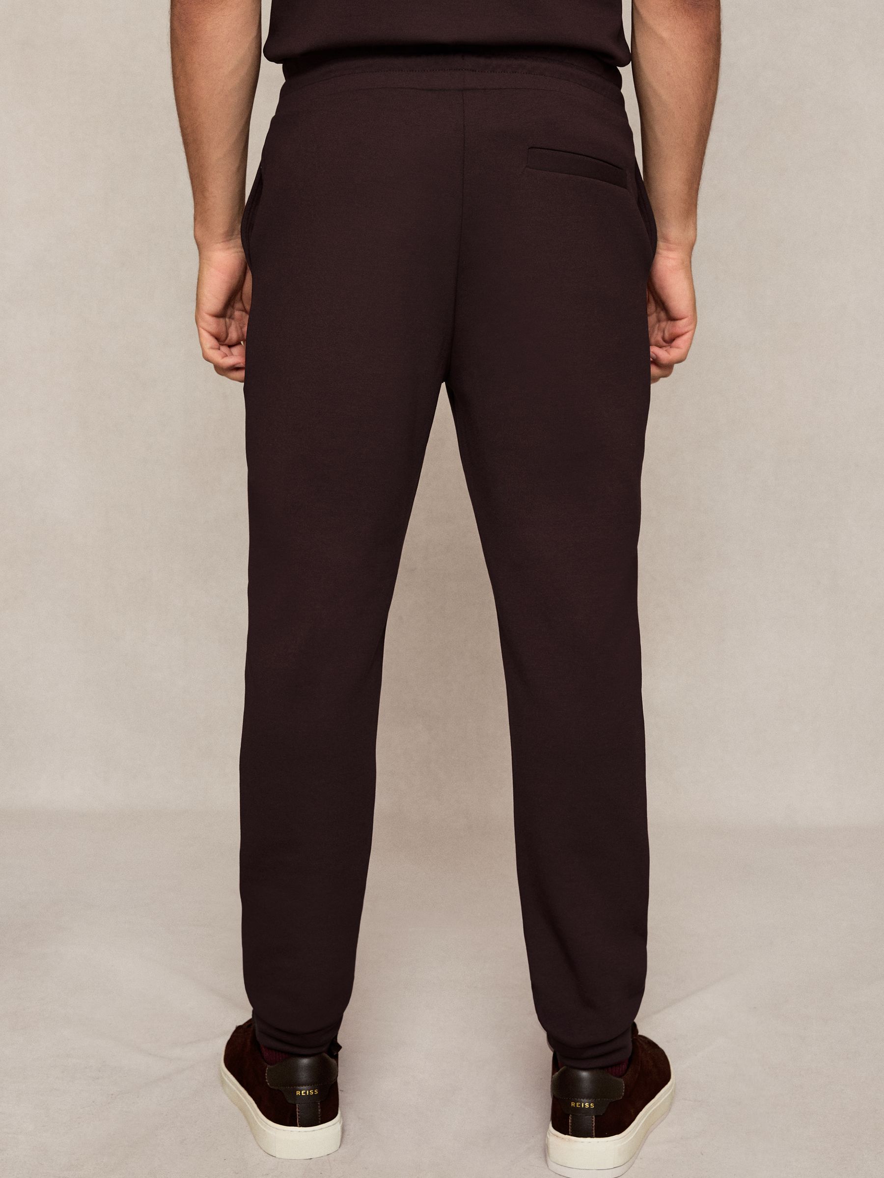 Stretch-Jersey Tailored Joggers in Cherry Red
