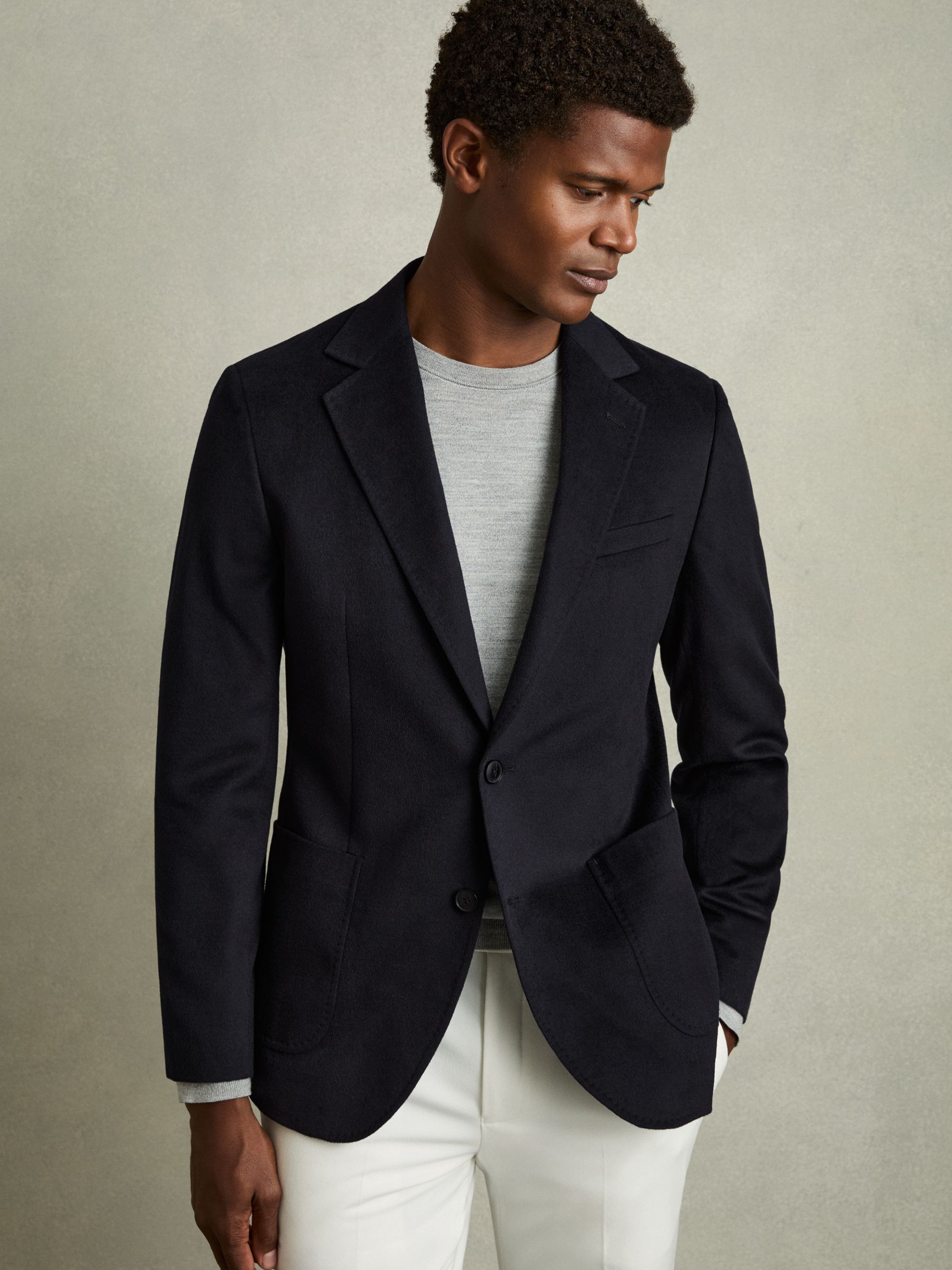 Single-Breasted Blazer With Gilet Insert Tailored-Fit in Navy