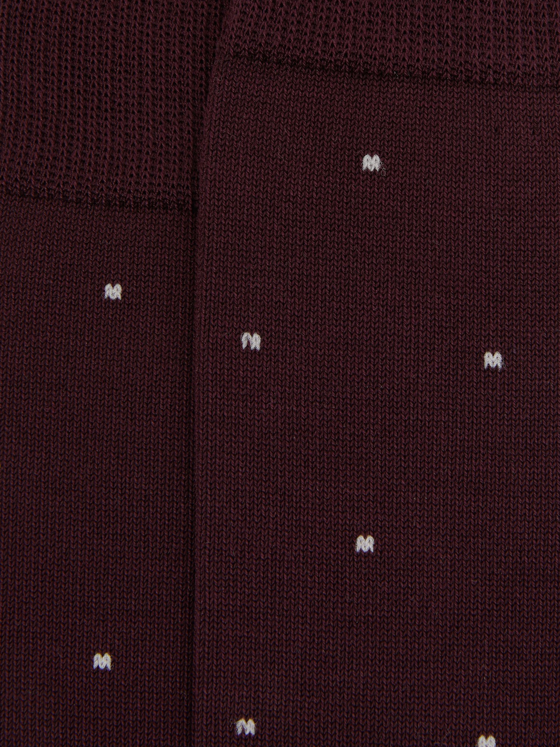 Polka Dot Socks in Bordeaux