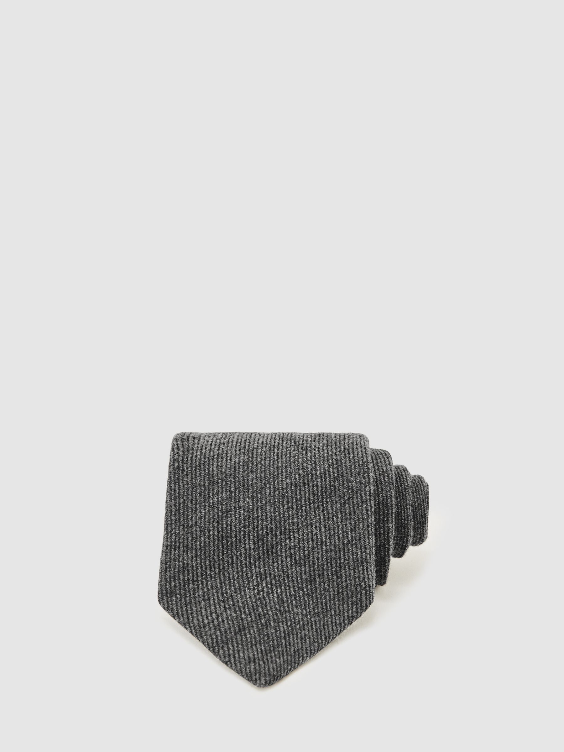 Wool-Silk Textured Tie in Oatmeal