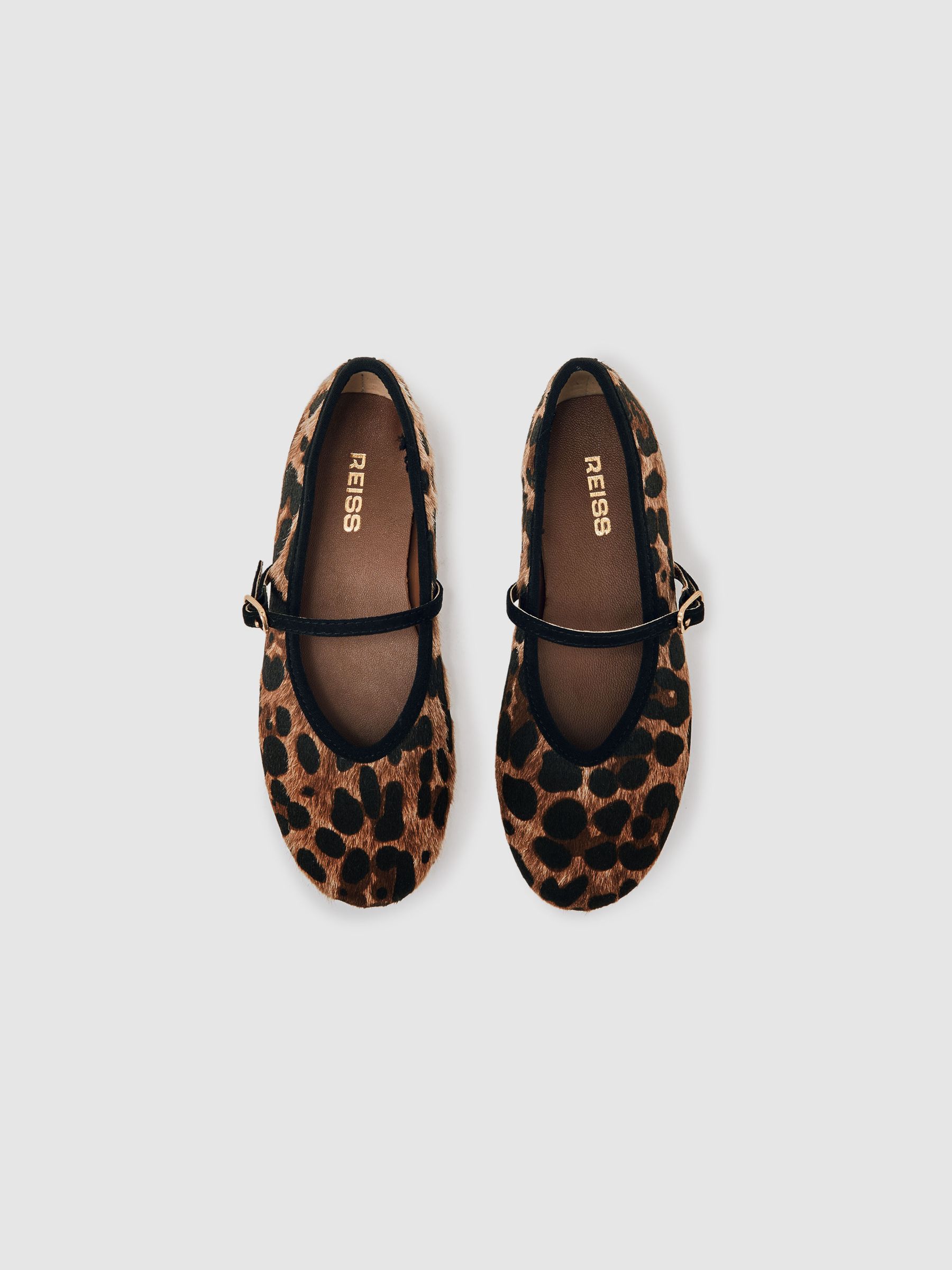 Girls Leopard-Print Ballet Pumps in Brown