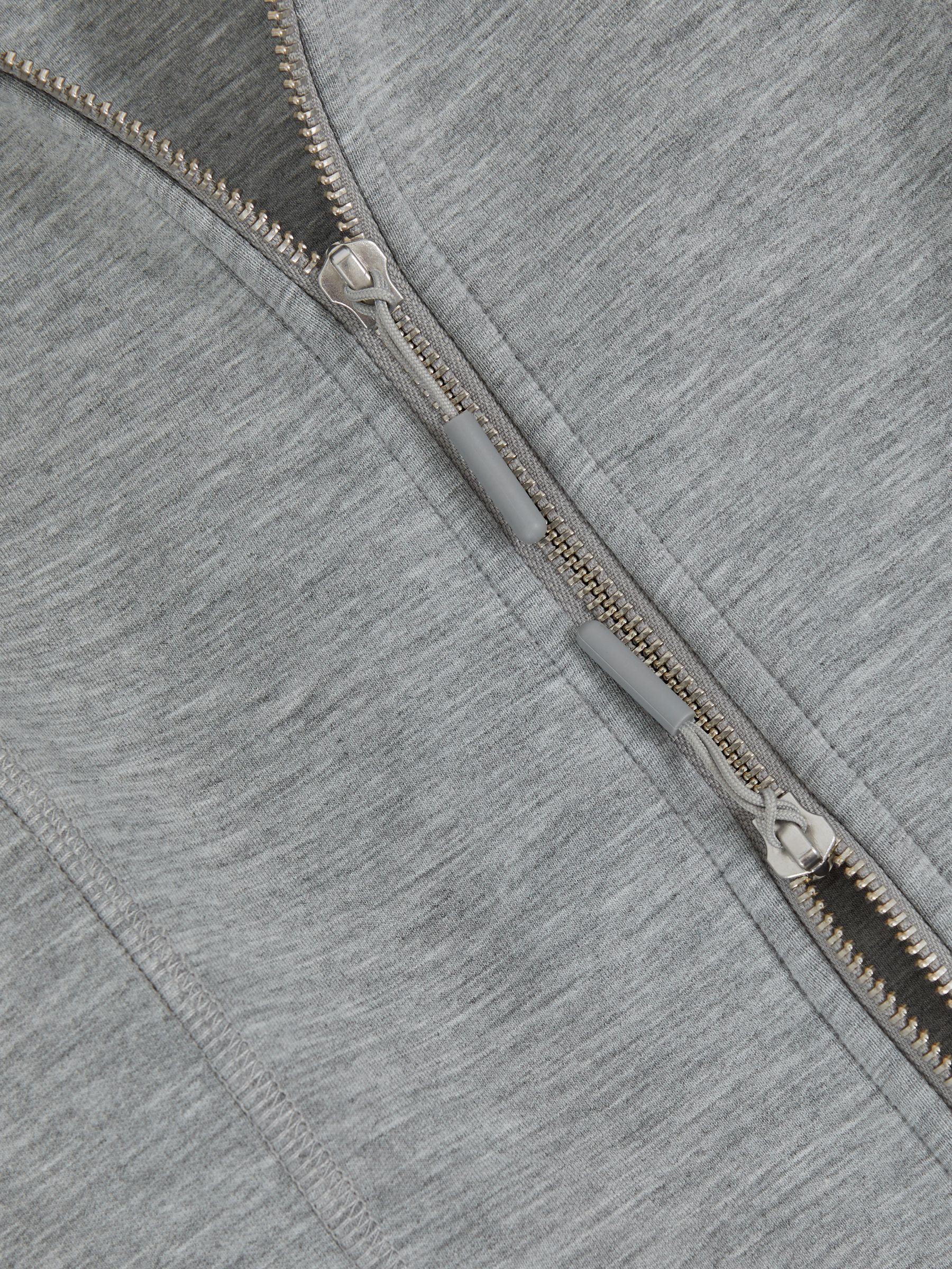 Funnel-Neck Zip-Through Sweatshirt in Grey