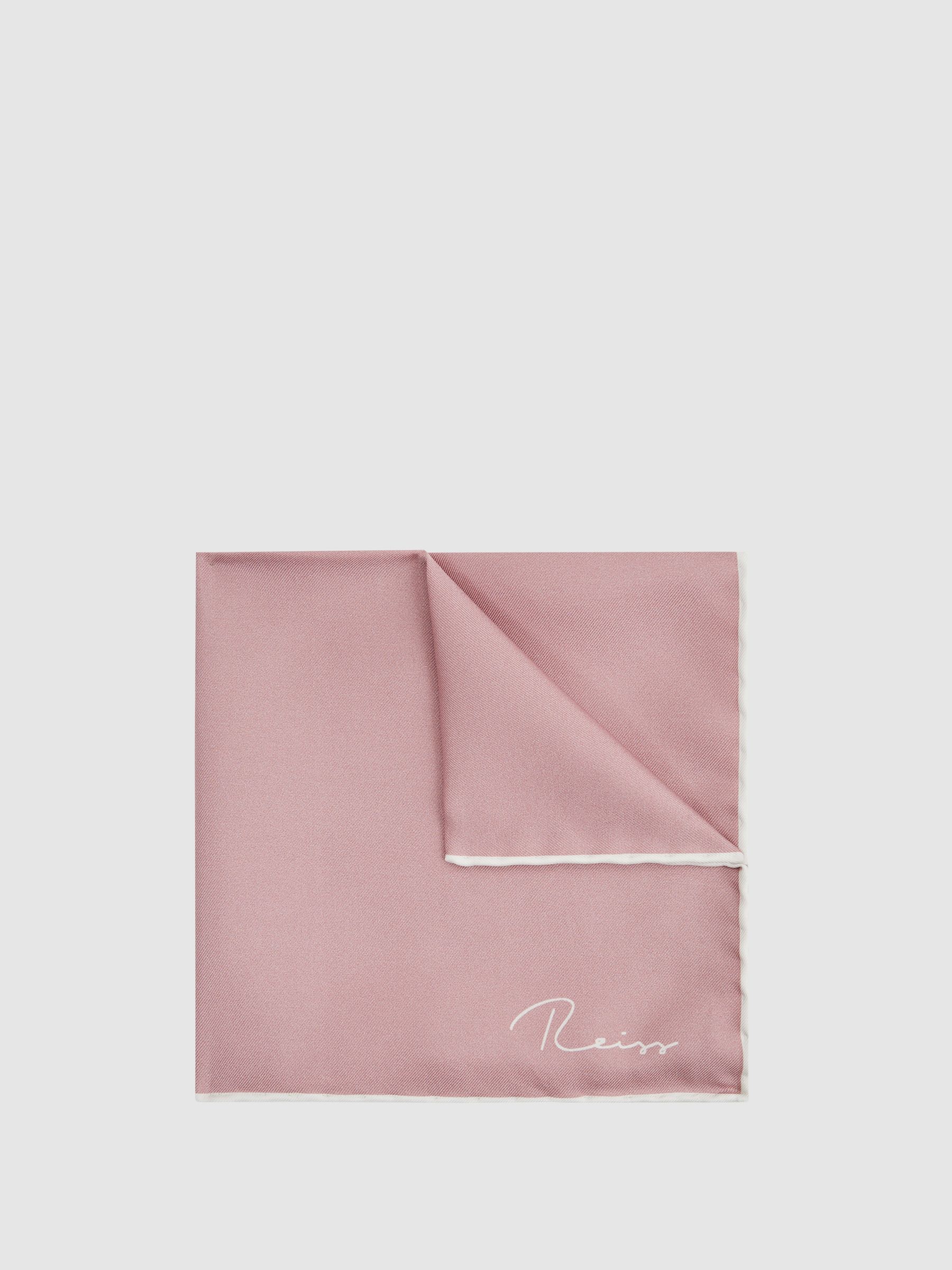 Plain Silk Pocket Square in Pink