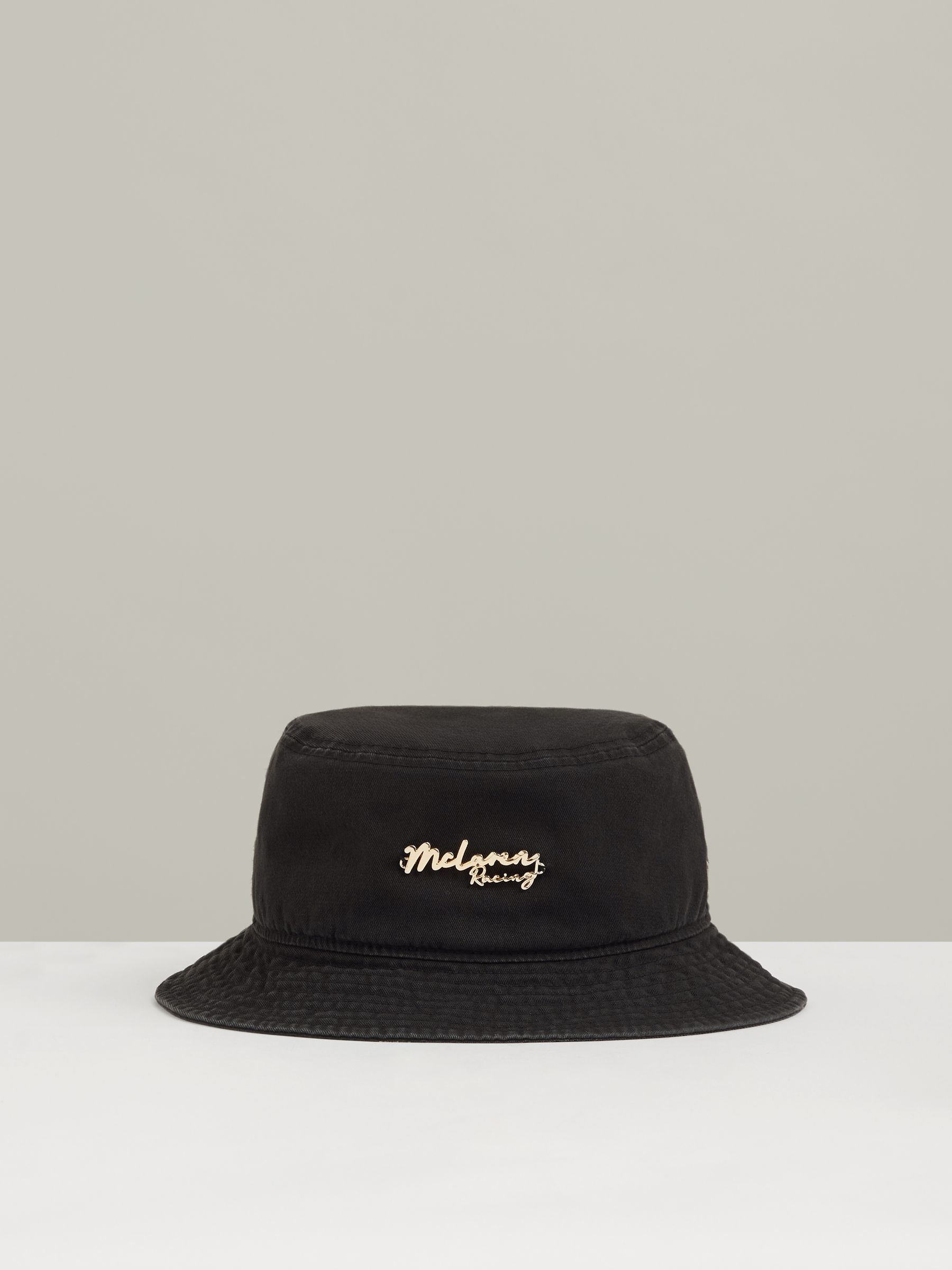 Unisex Fit McLaren Racing Cotton Bucket Hat in Black