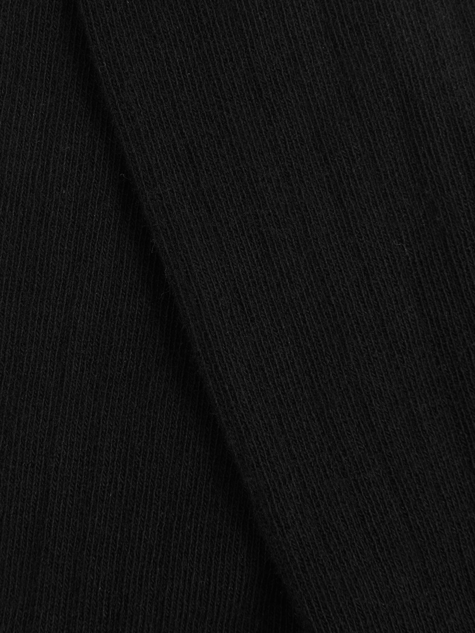 Cotton Blend Ribbed Loafer Socks in Black