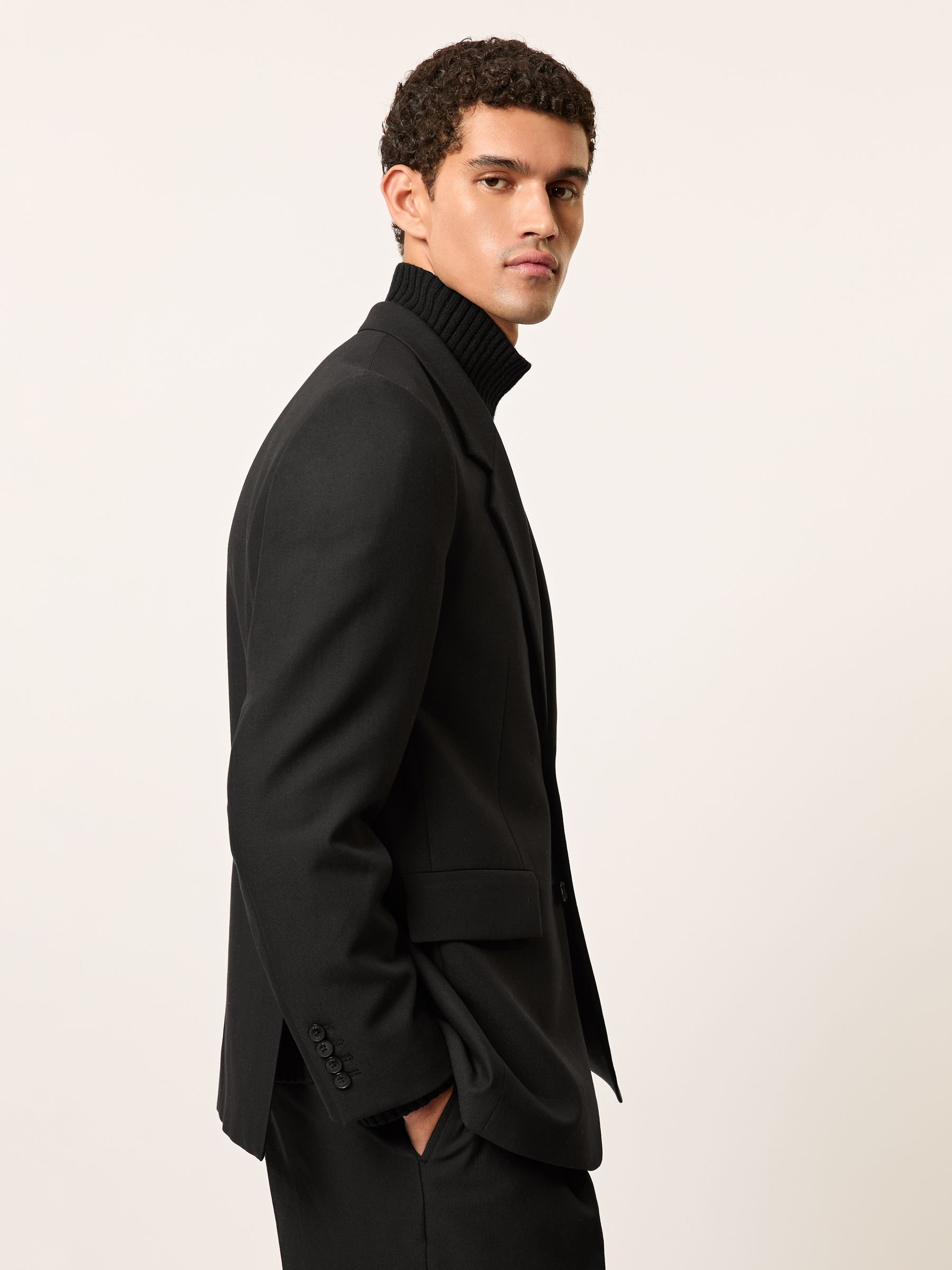 Monogram Relaxed Single-Breasted Blazer in Black
