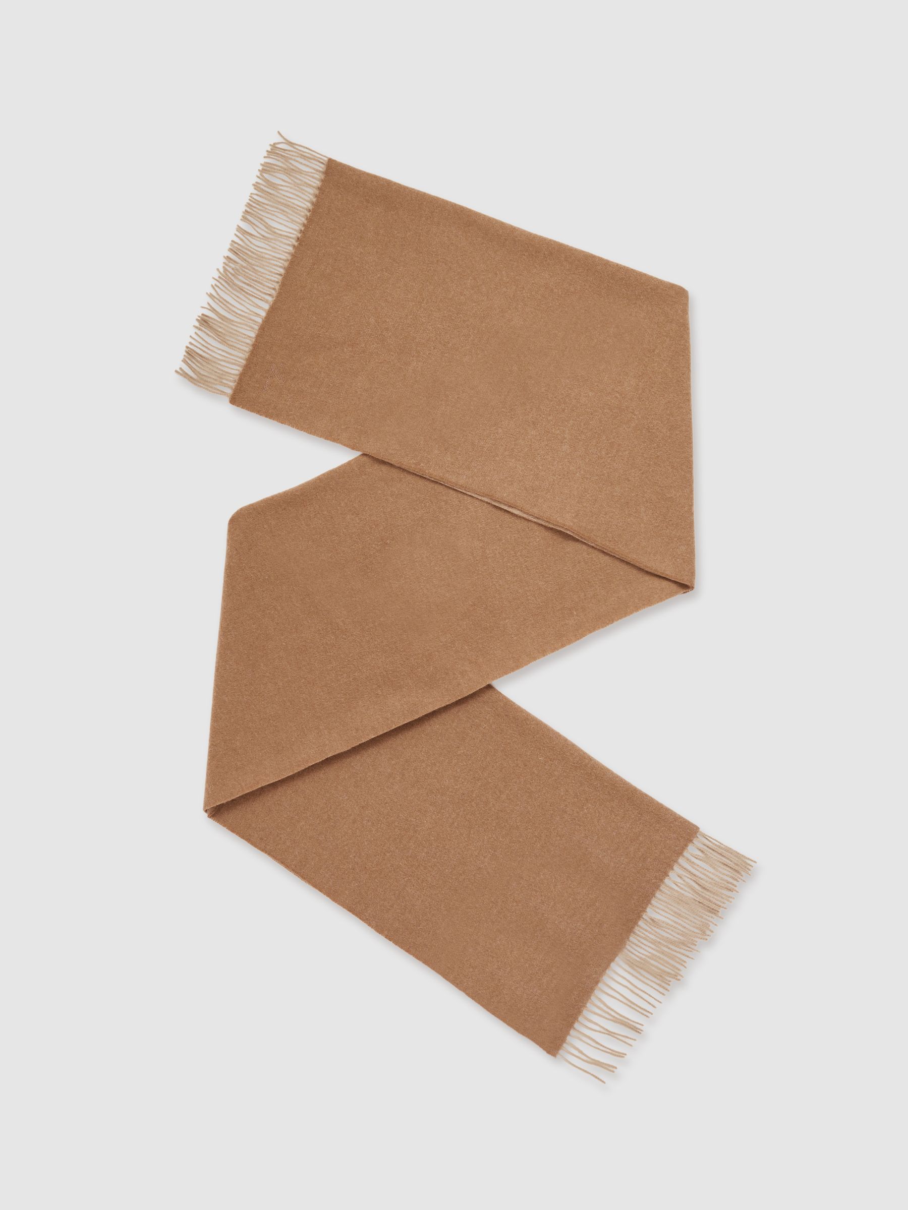 Wool-Cashmere Script-Logo Scarf in Blush