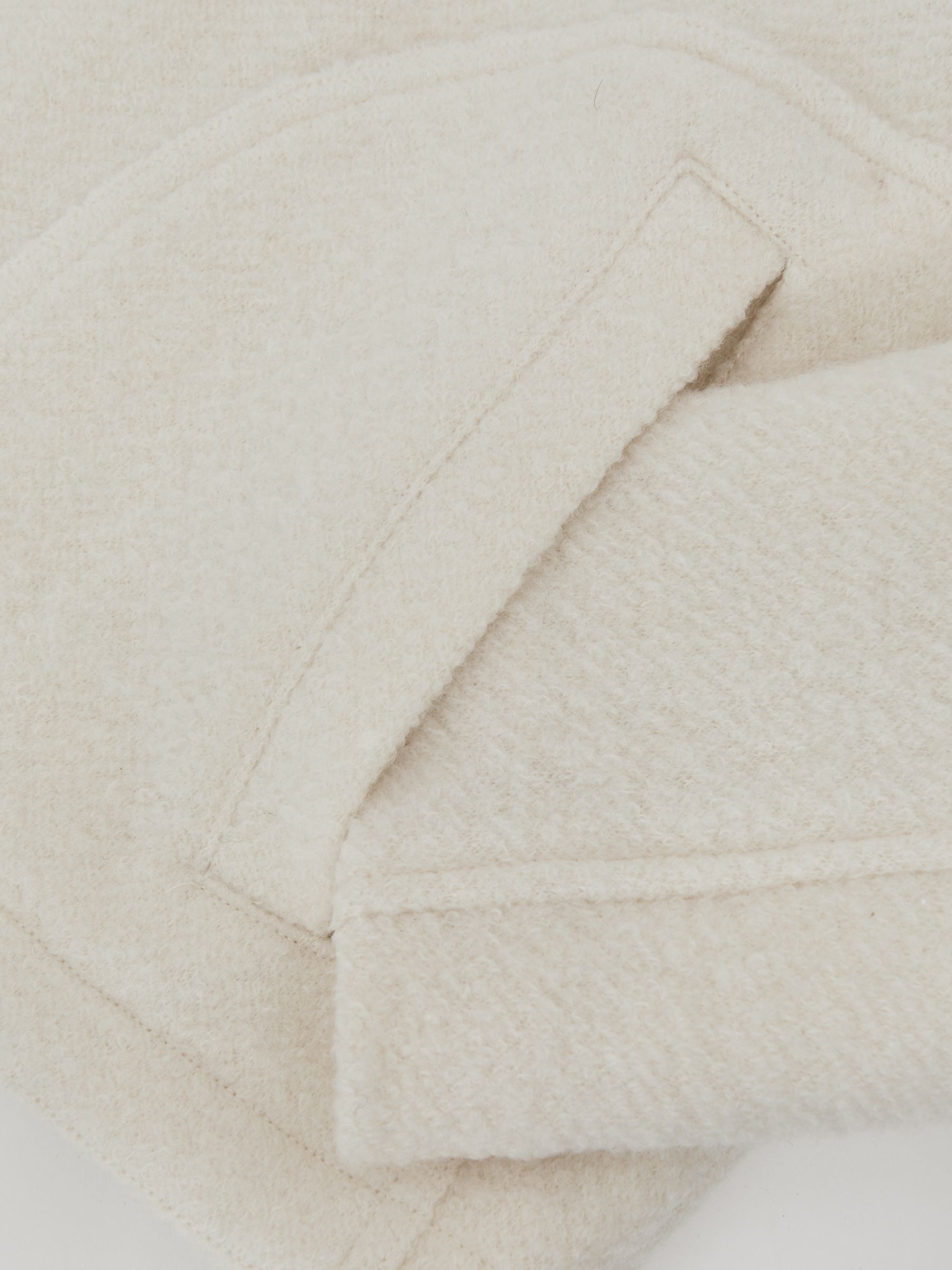 Wool Felted Funnel-Neck Jacket in Cream