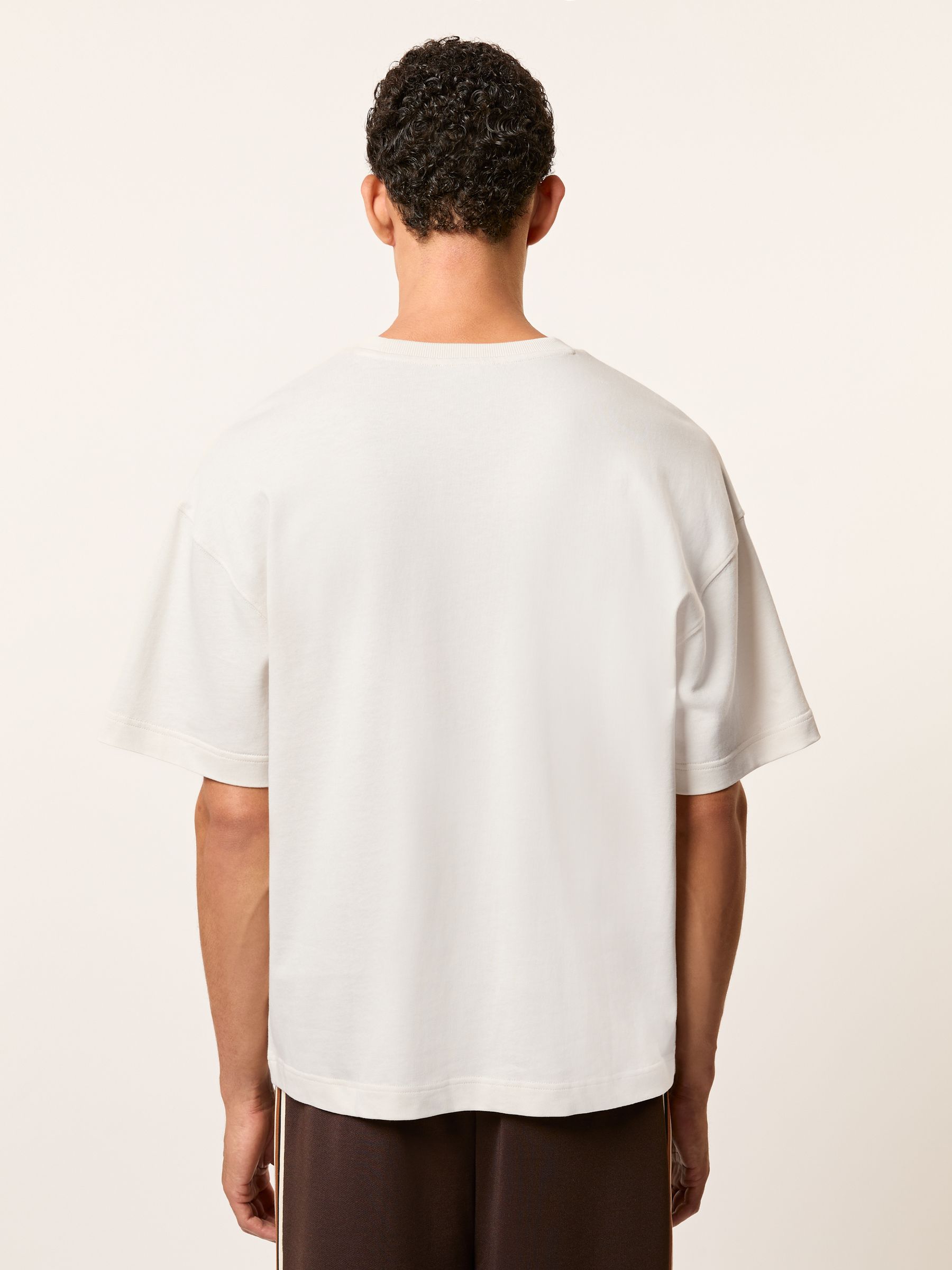 Monogram Cotton Oversized T-Shirt in Off White