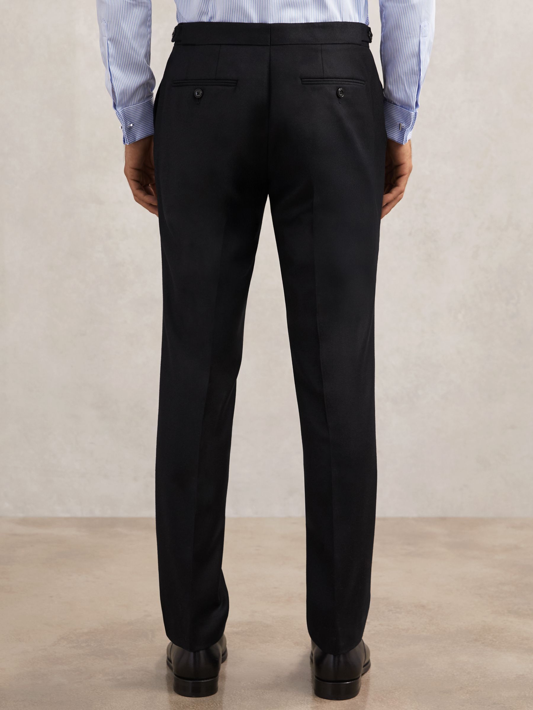 Wool-Flannel Tailored-Fit Suit Trousers in Navy