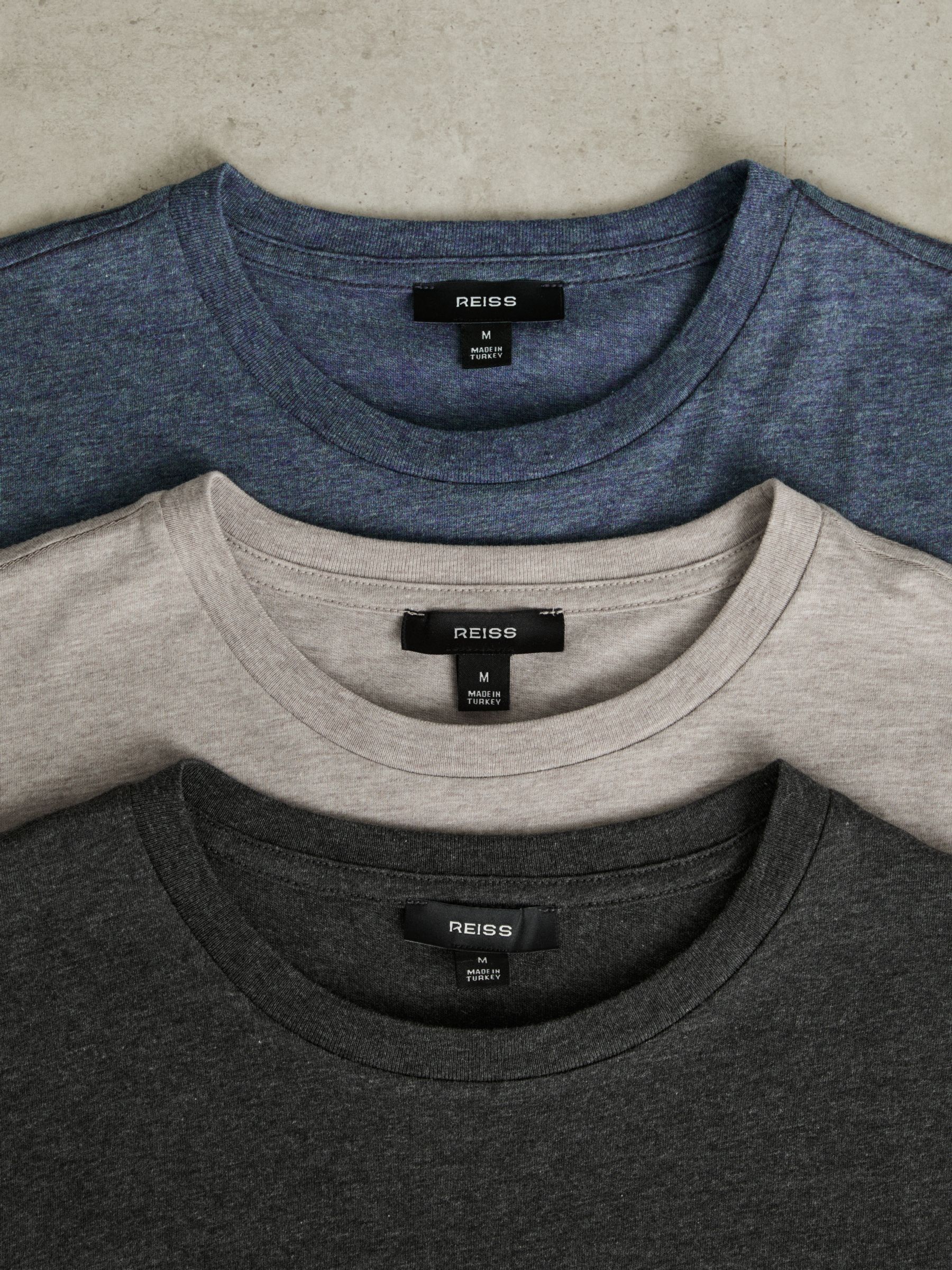 Cotton-Jersey Crew-Neck T-shirts 3 Pack in Multi Melange