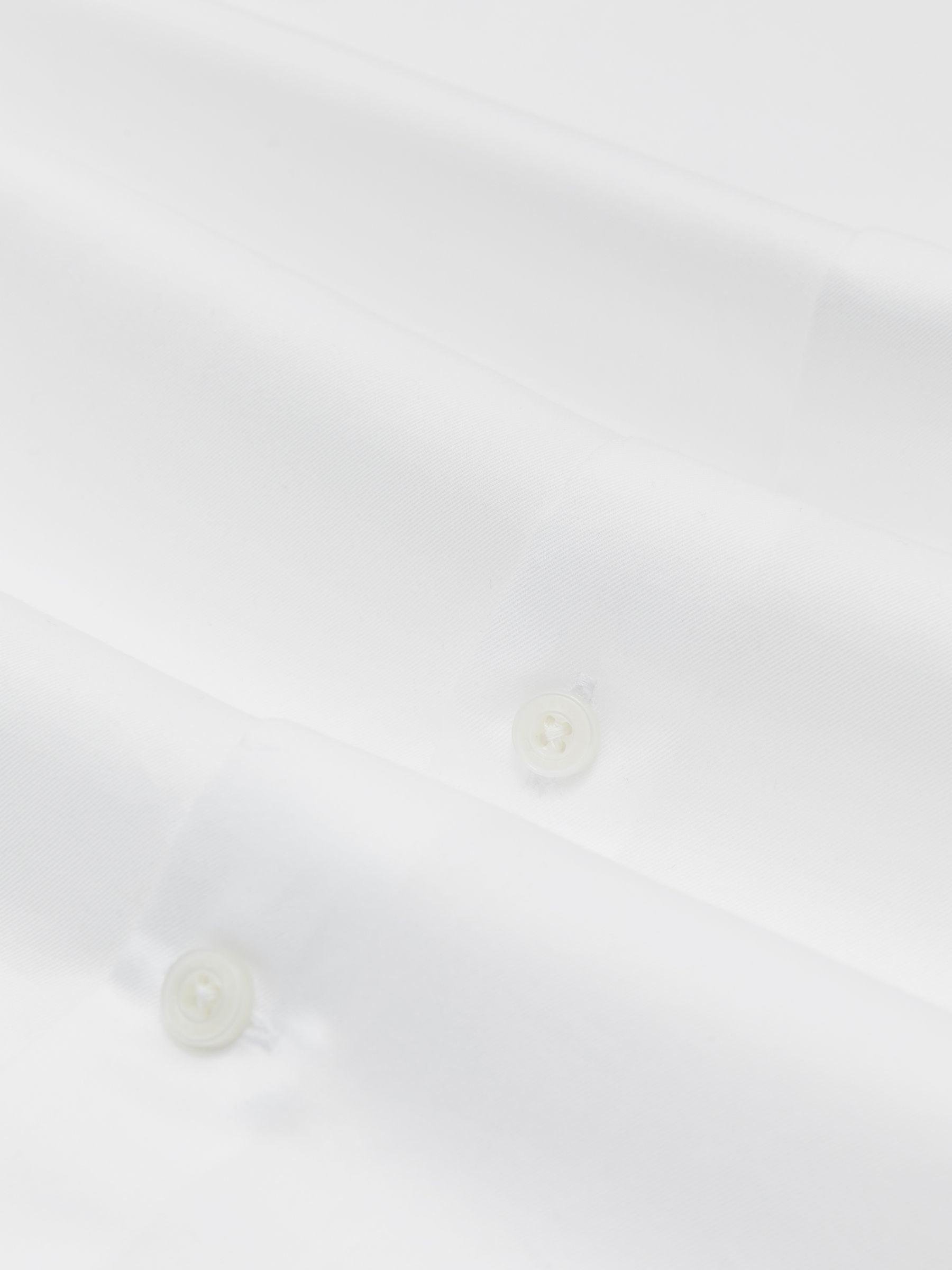 Twill Piped Long-Sleeve Shirt in White