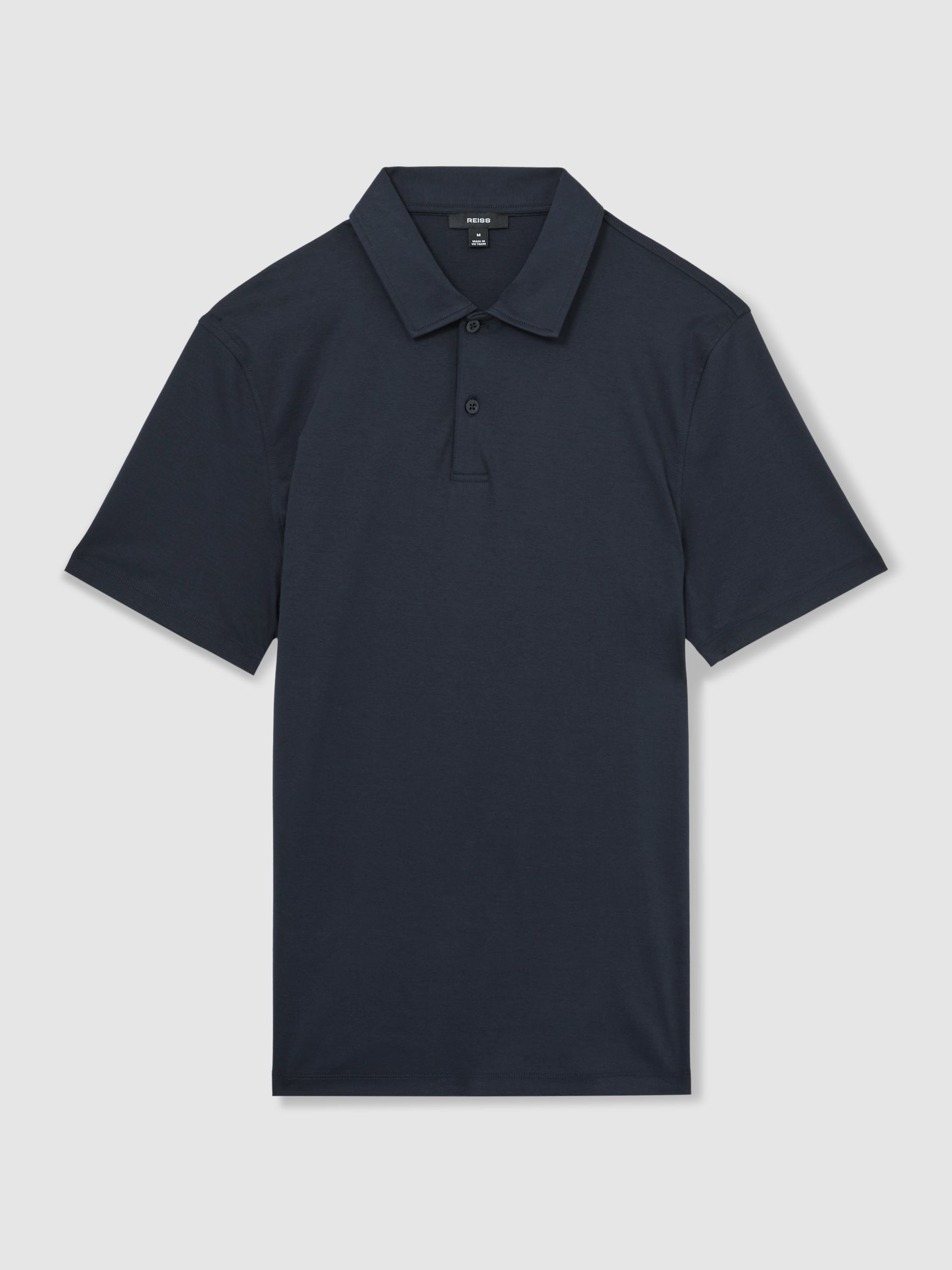 Air-Water Cotton Polo Shirt in Navy