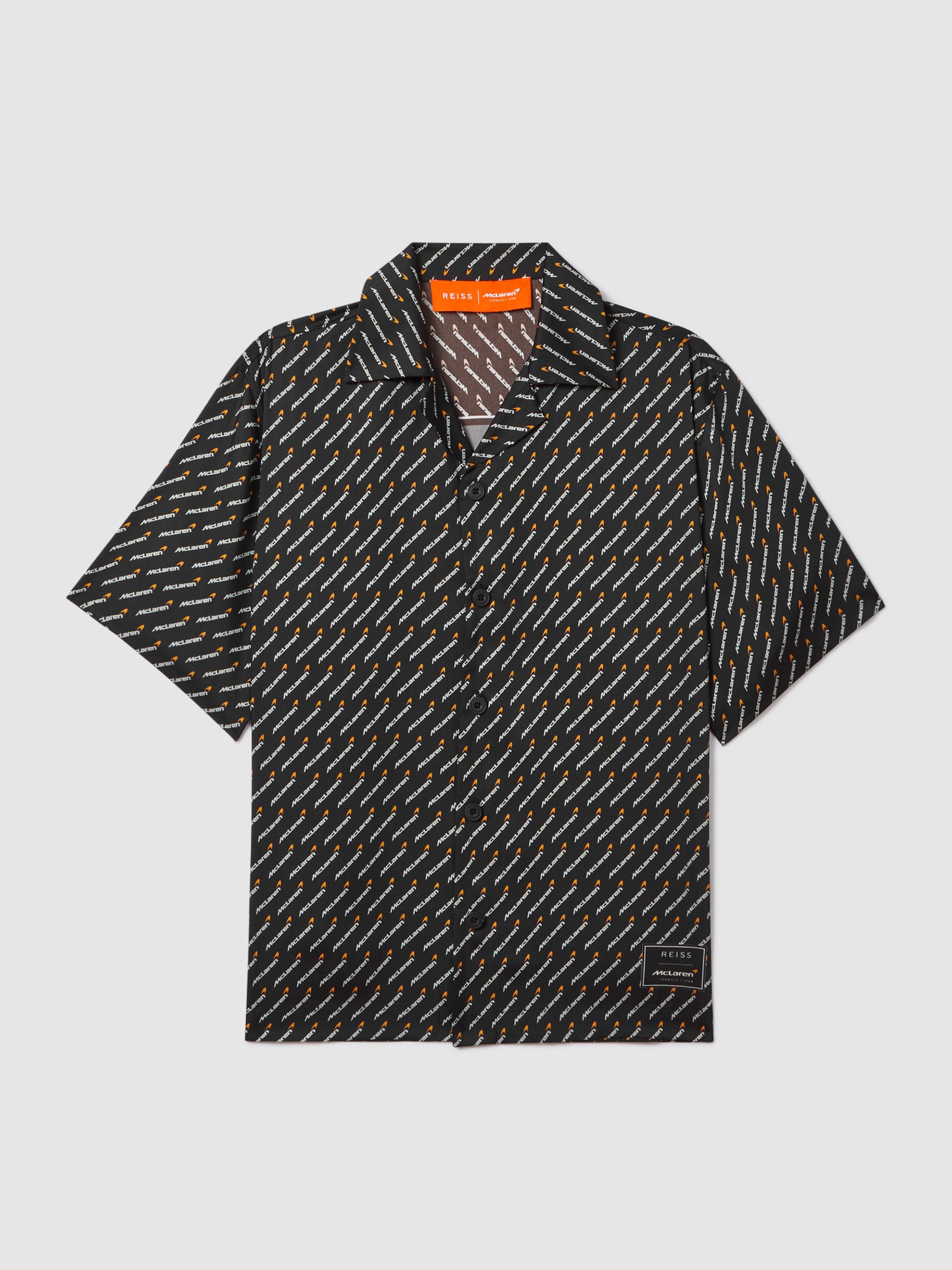 McLaren F1 Silverstone Exclusive Cuban Collar Shirt in Black Multi