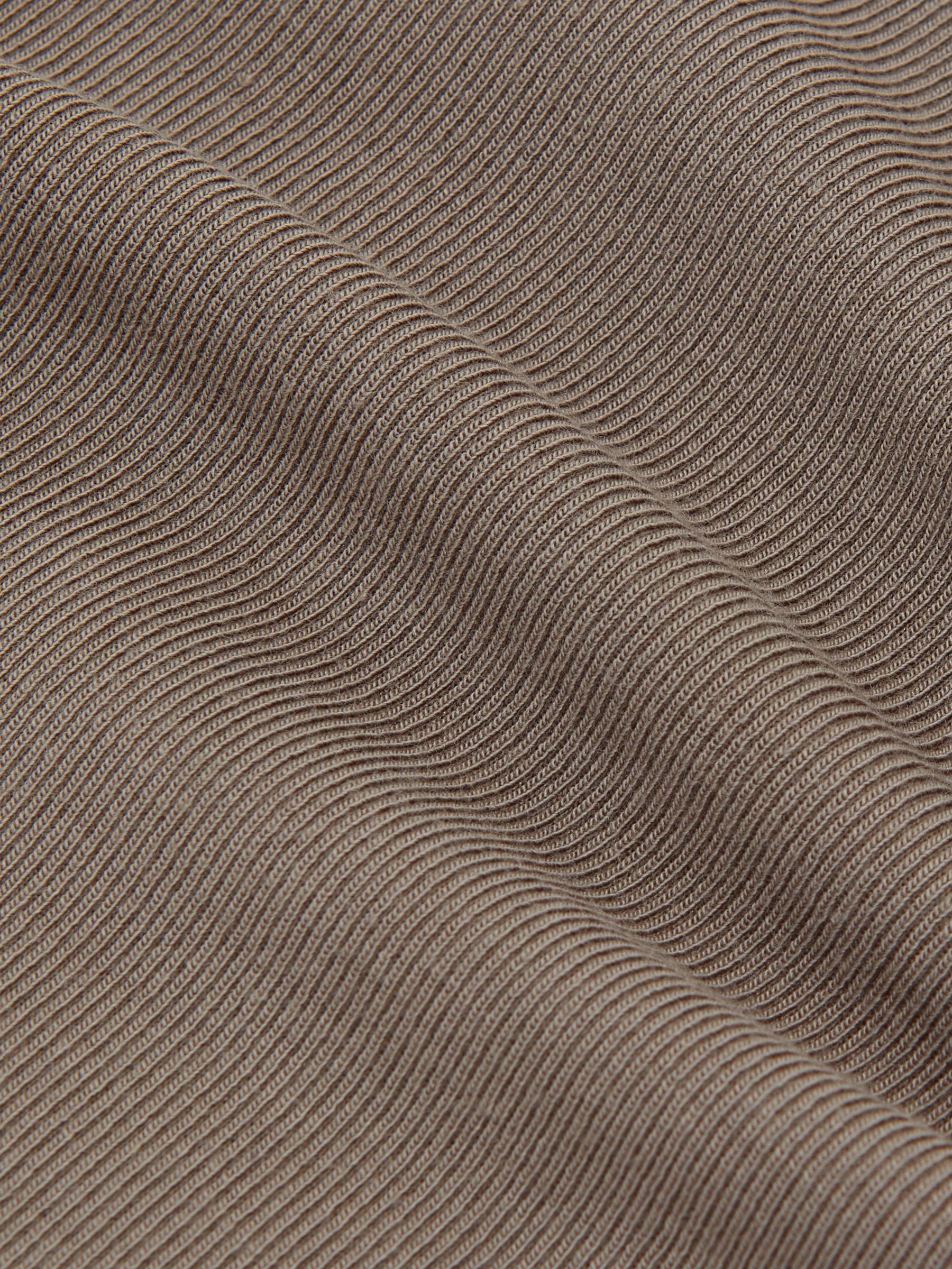 Stretch-Cotton Asymmetric-Neck Top in Taupe Neutral