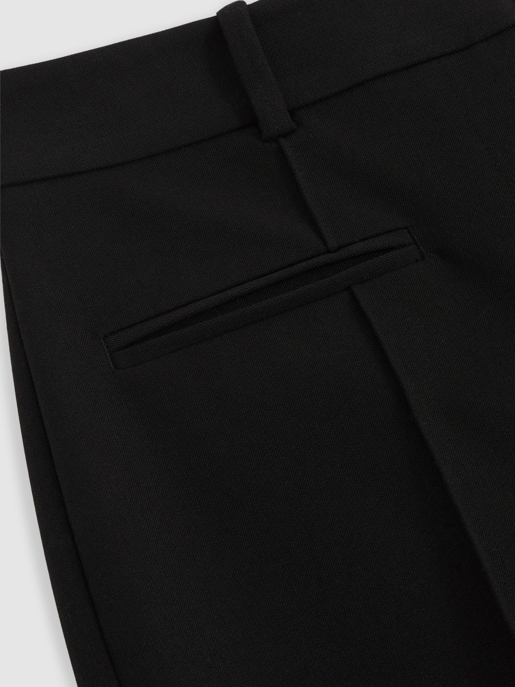 Pintuck Tapered Trousers in Black