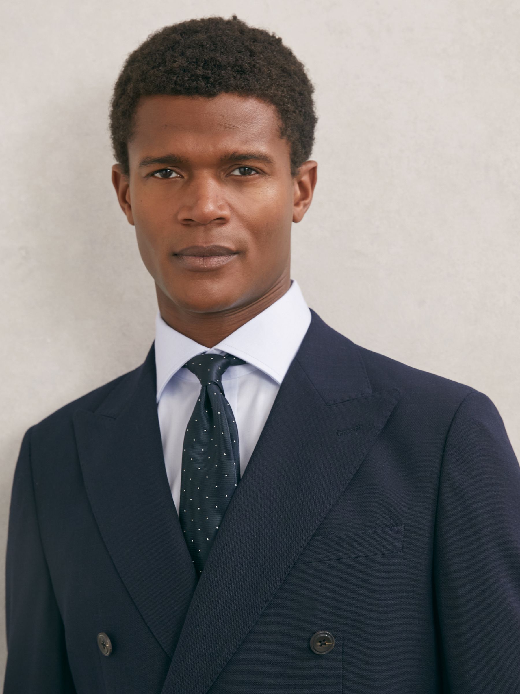 Regular Fit Stretch Double-Cuff Shirt Cotton-Blend in Soft Blue