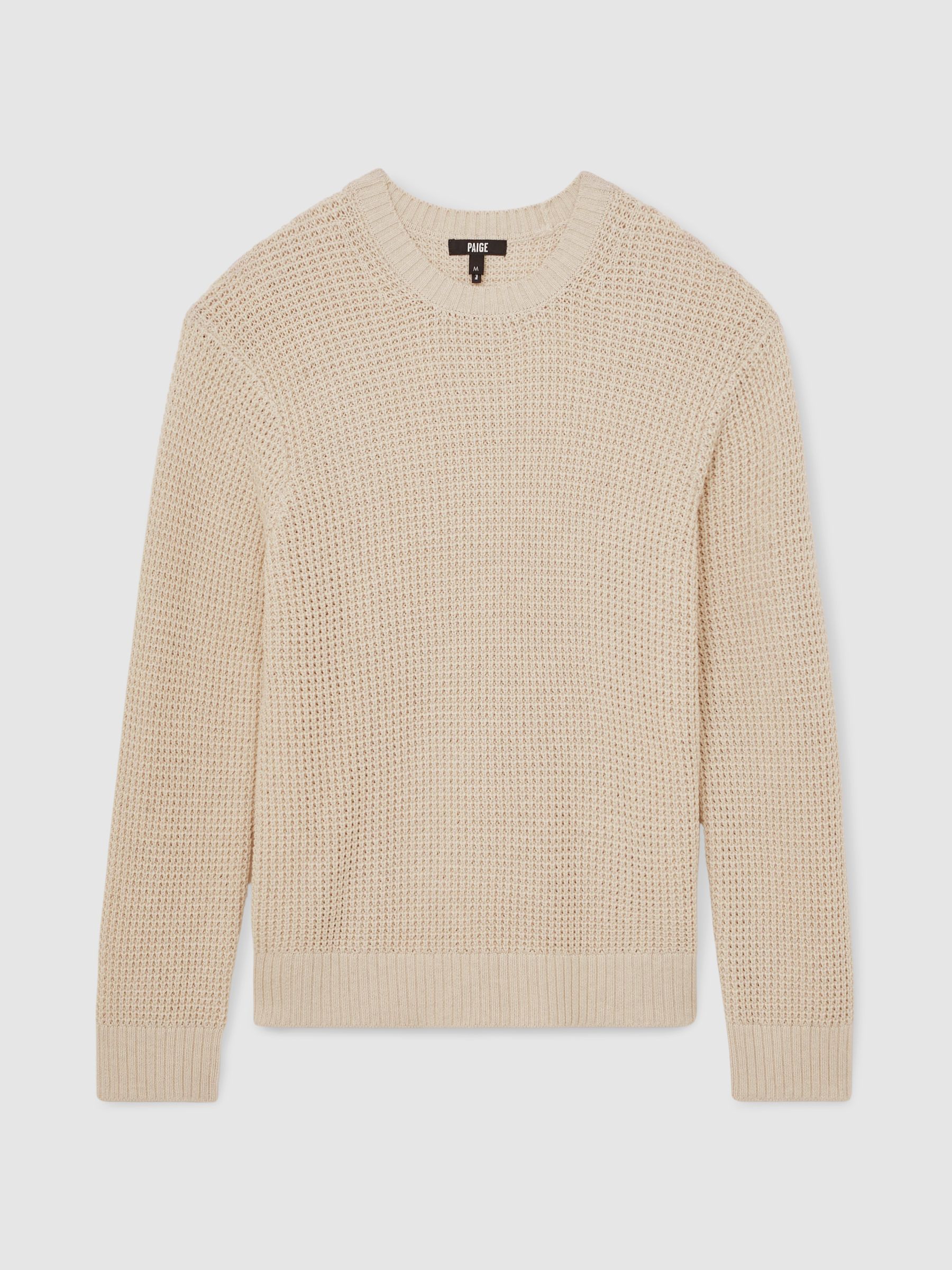Paige Cotton Waffle-Knit Sweater in Natural