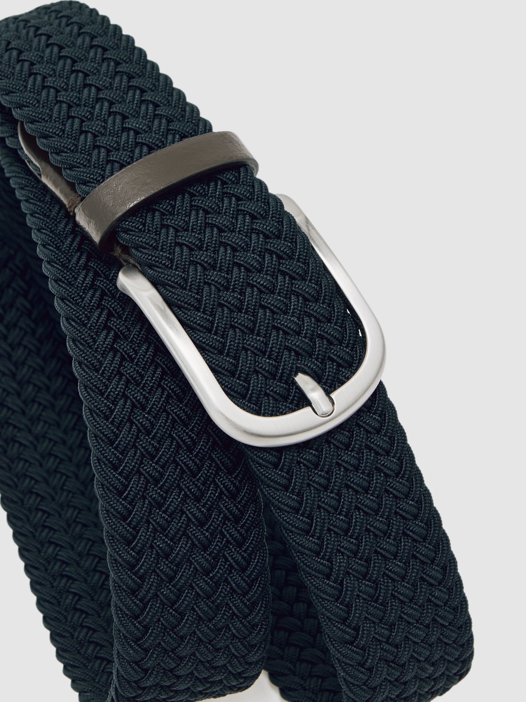 Basket Weave Belt in Navy