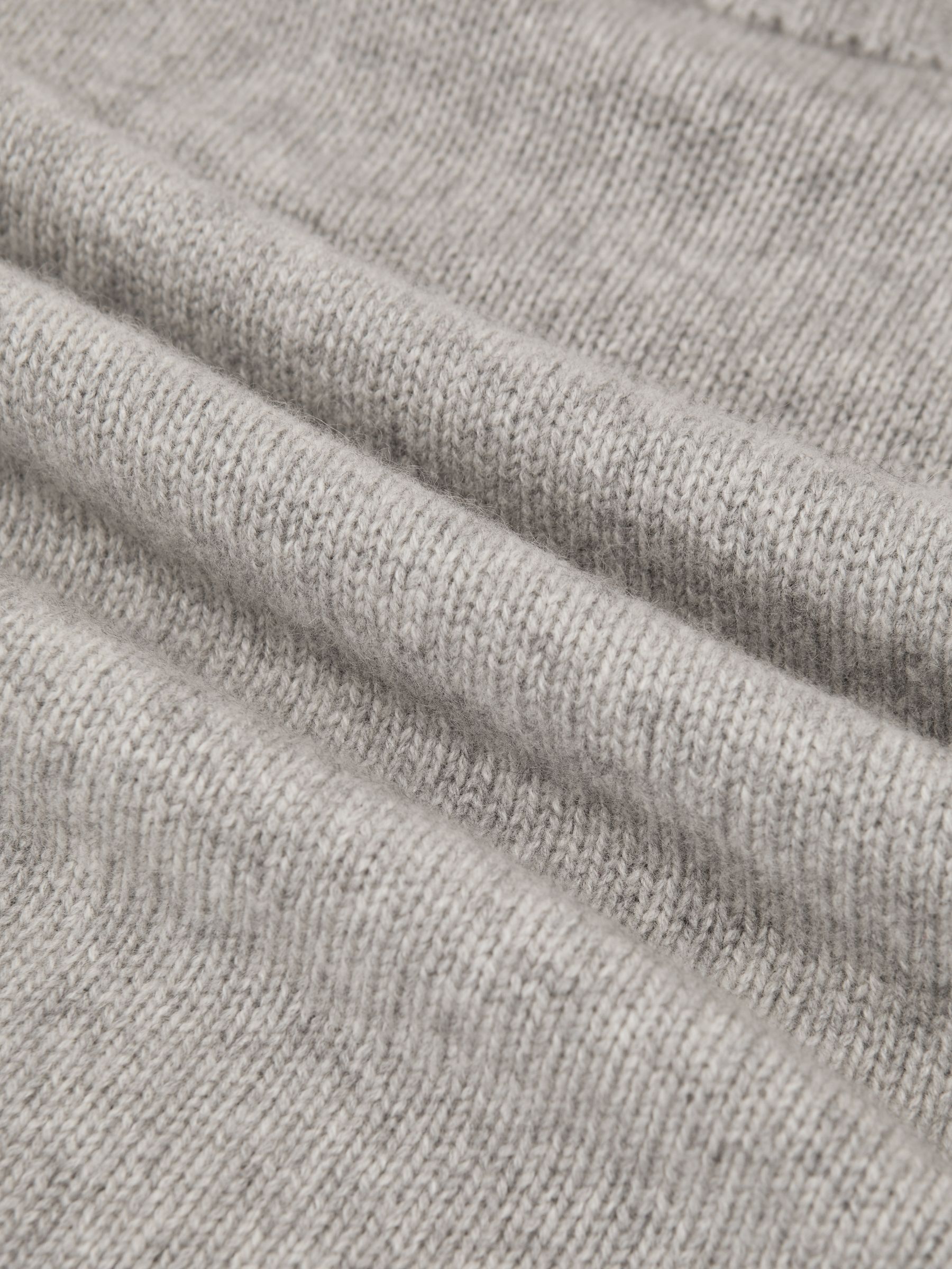 Cashmere Short-Sleeve Roll-Neck Jumper in Grey Marl